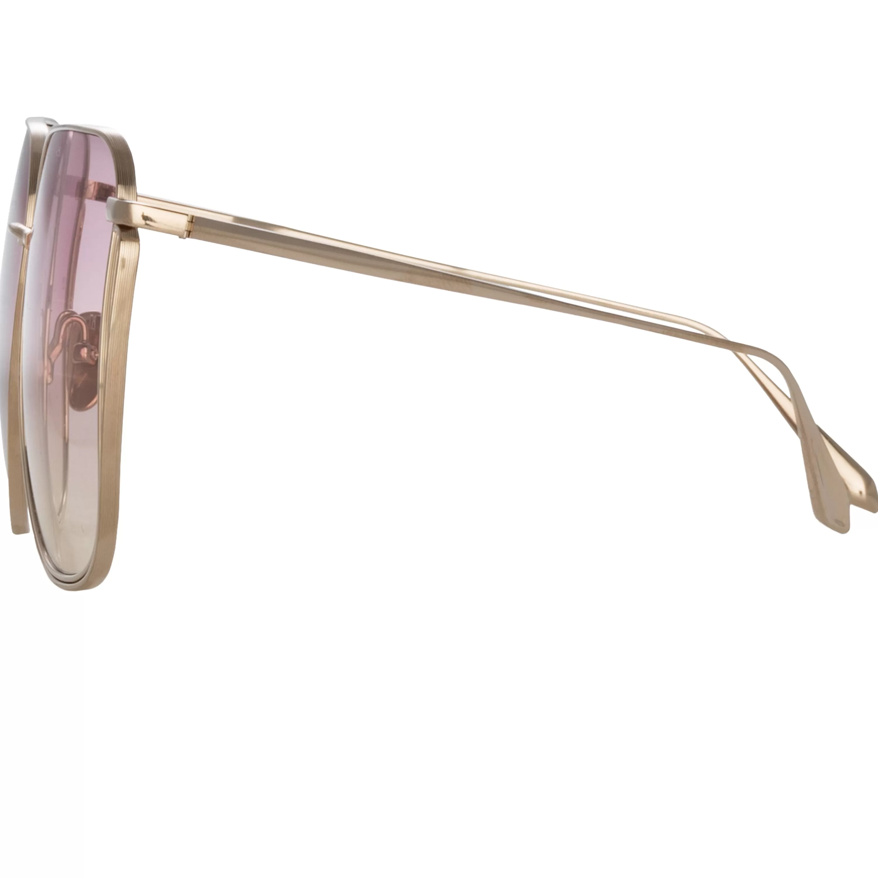 Women LINDA FARROW (U.K.) Camry Oversized Sunglasses in Light Gold and Lilac