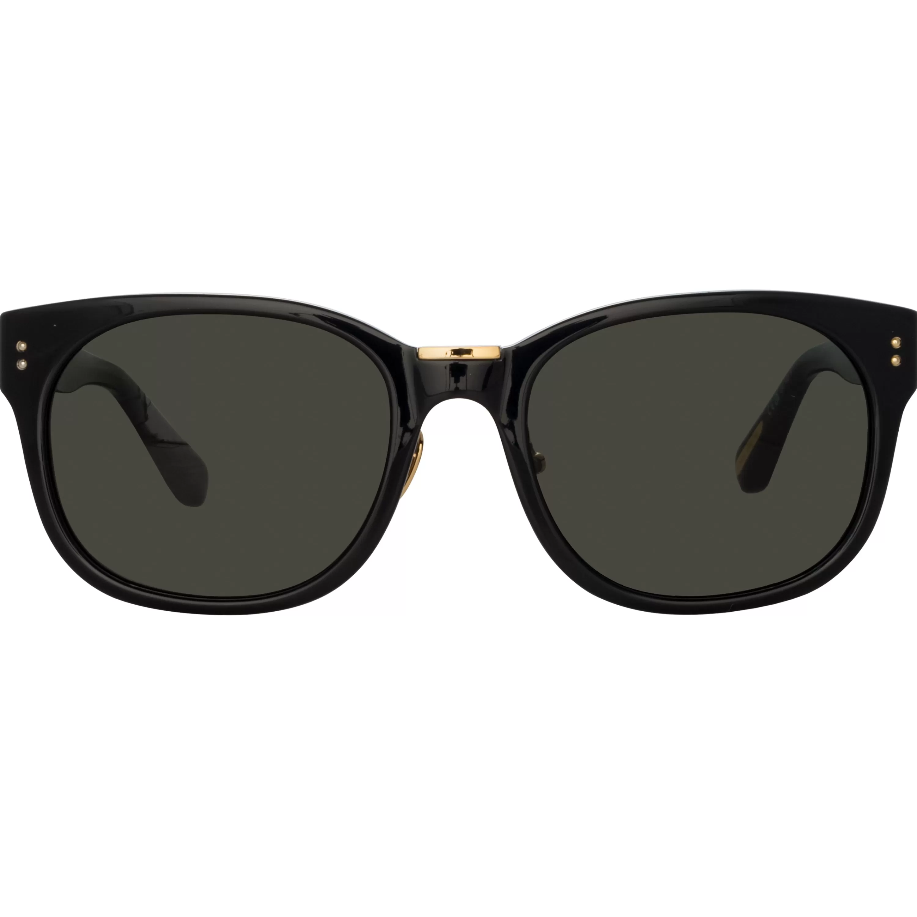 LINDA FARROW (U.K.) Cedric A Rectangular Sunglasses in Black and Grey (Asian Fit)