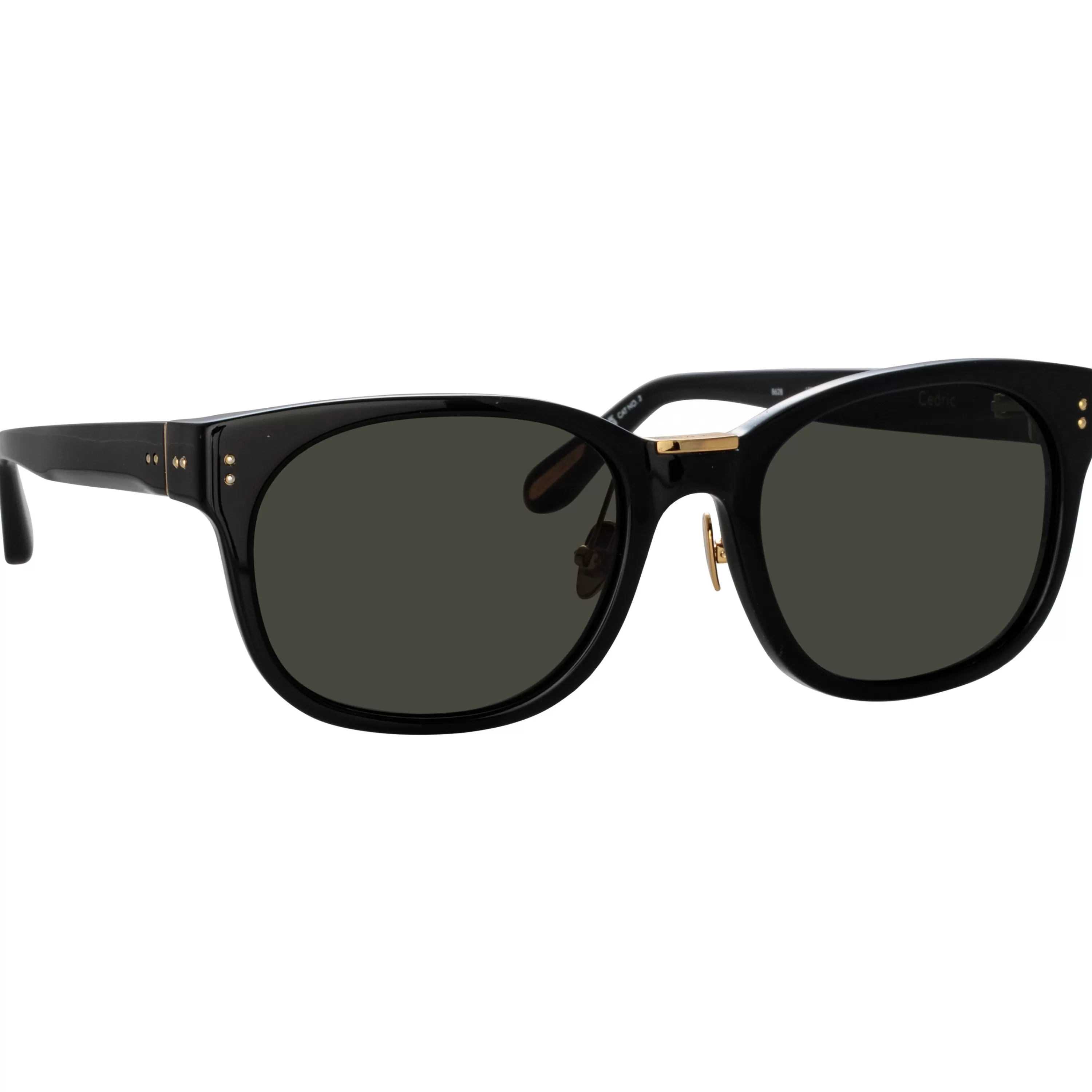 LINDA FARROW (U.K.) Cedric A Rectangular Sunglasses in Black and Grey (Asian Fit)