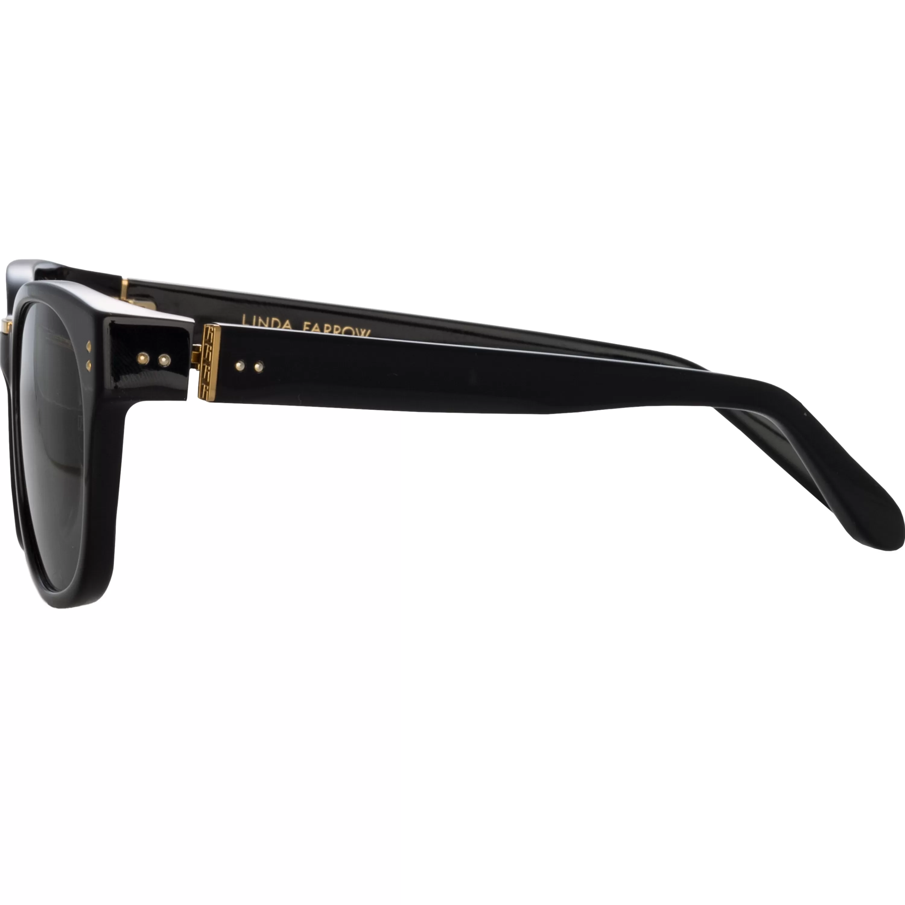 LINDA FARROW (U.K.) Cedric A Rectangular Sunglasses in Black and Grey (Asian Fit)