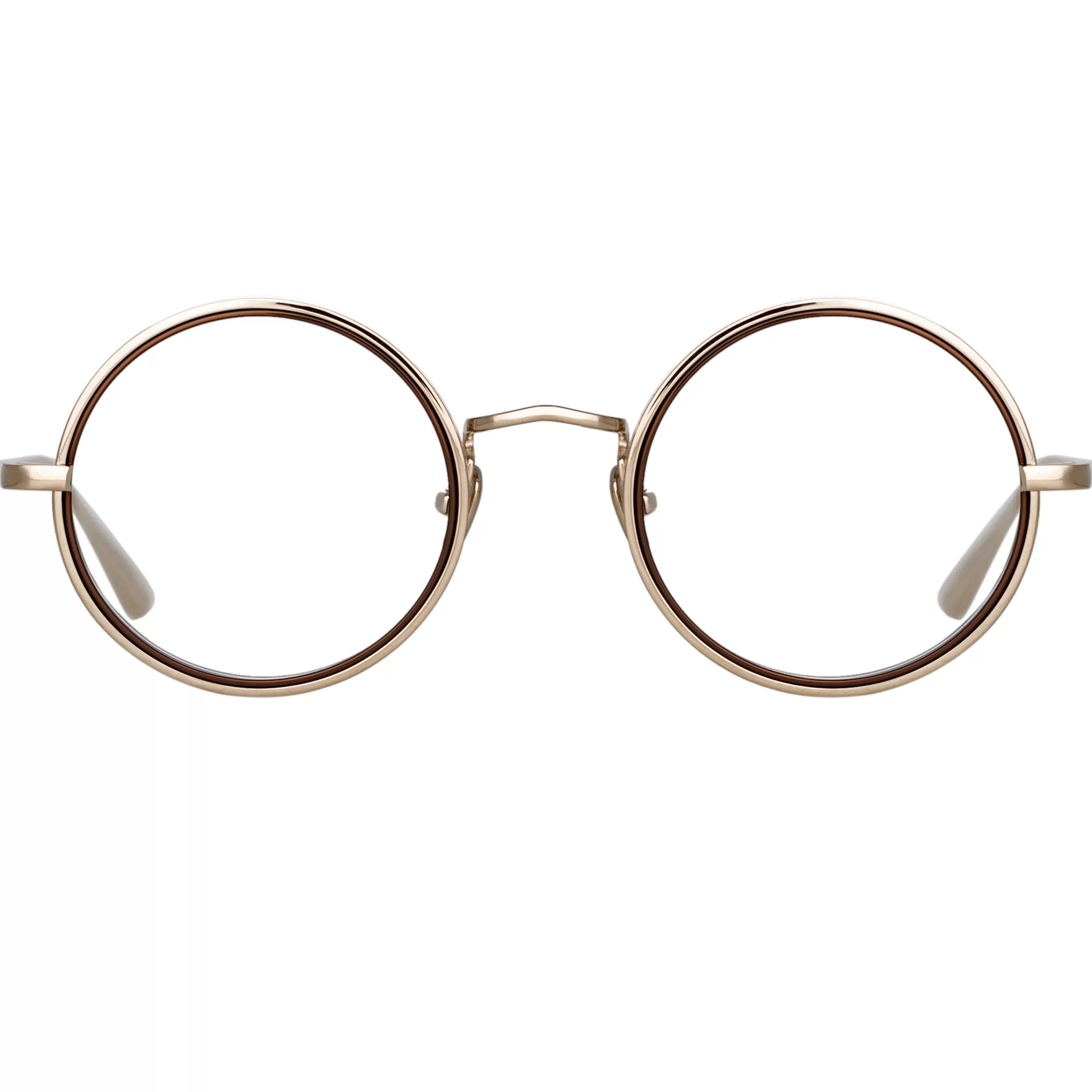 LINDA FARROW (U.K.) Cortina Oval Optical Frame in Light Gold