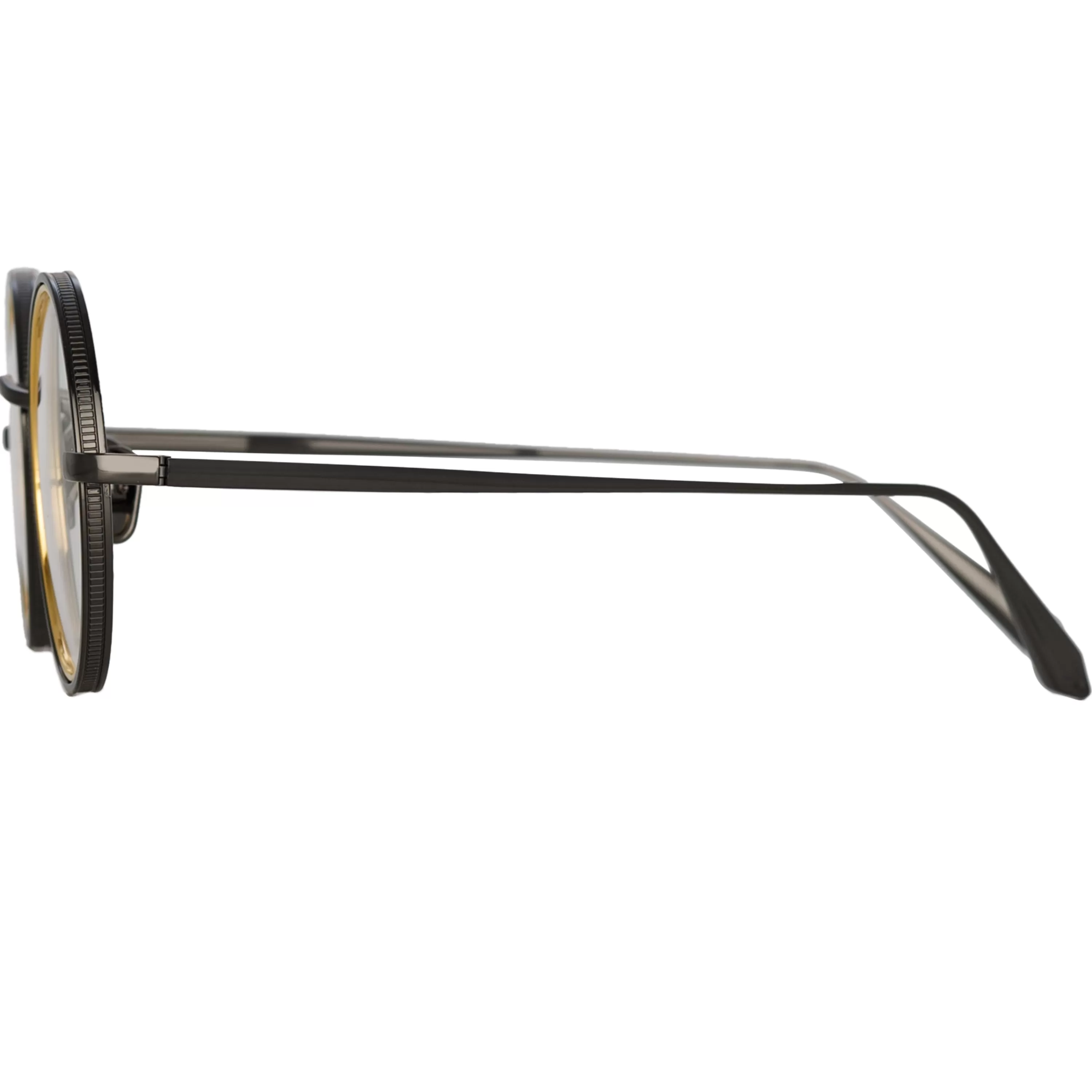 LINDA FARROW (U.K.) Cortina Oval Optical Frame in Nickel and Yellow Gold