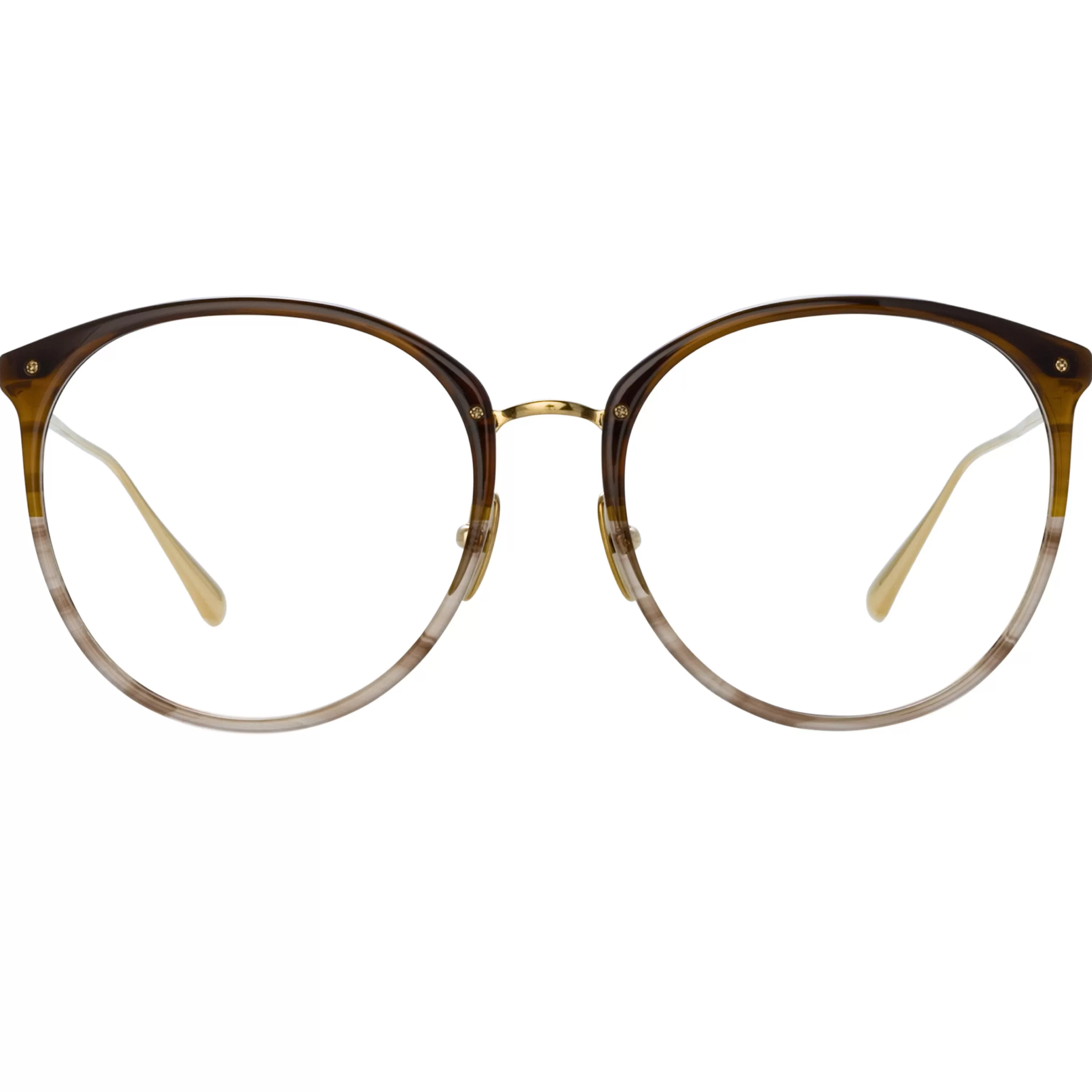 Women Linda Farrow Kings Oversized Optical Frame in Caramel Horn