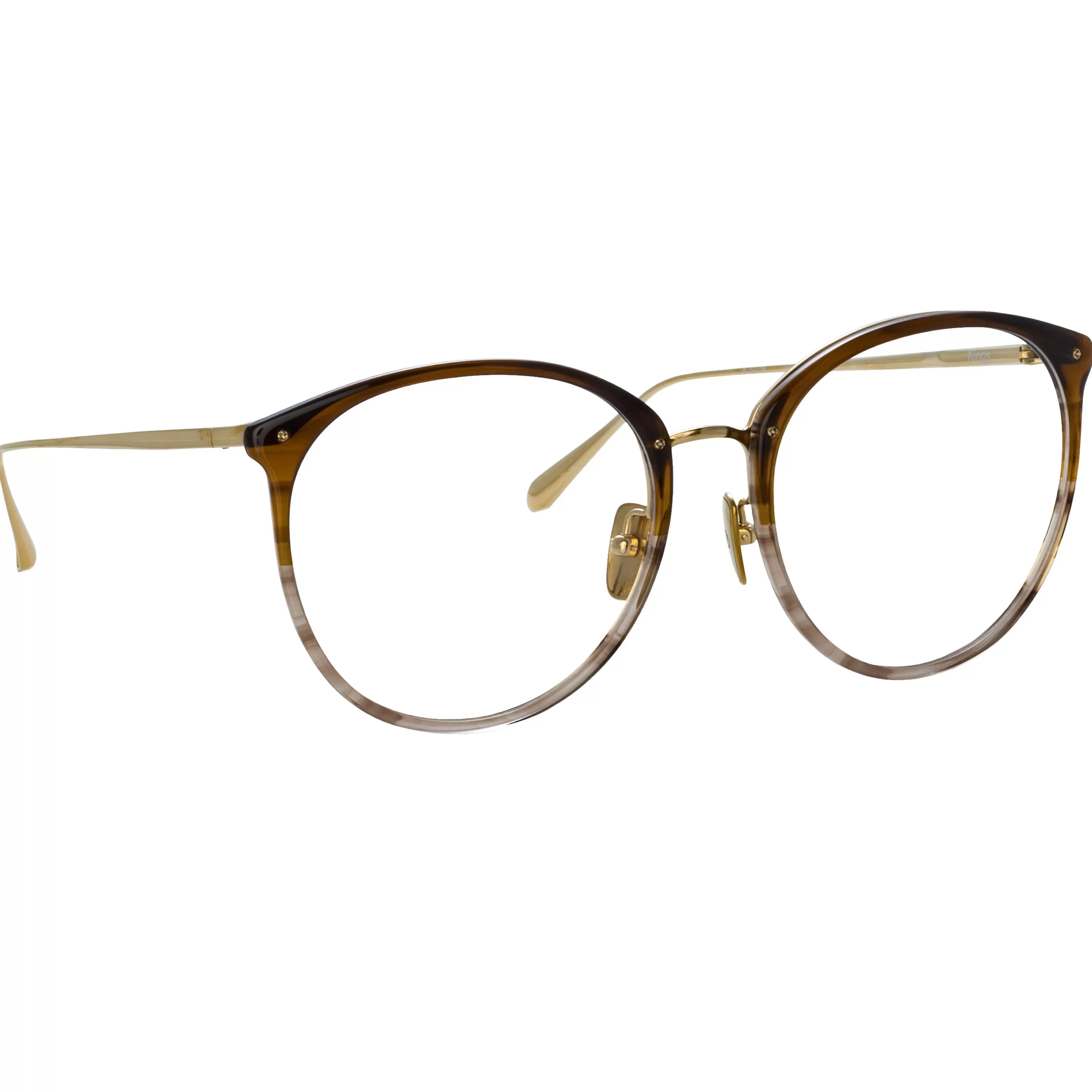Women Linda Farrow Kings Oversized Optical Frame in Caramel Horn