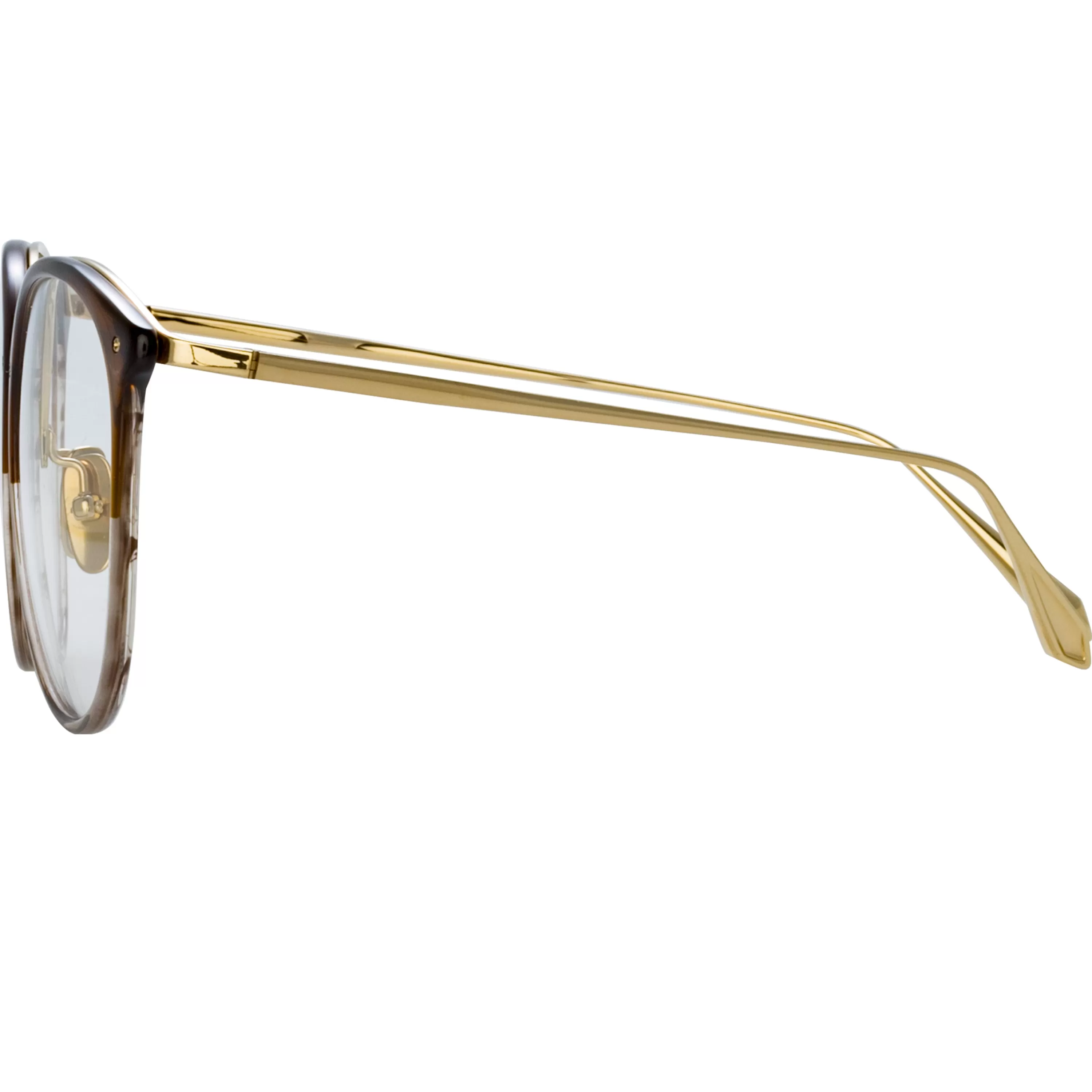 Women Linda Farrow Kings Oversized Optical Frame in Caramel Horn