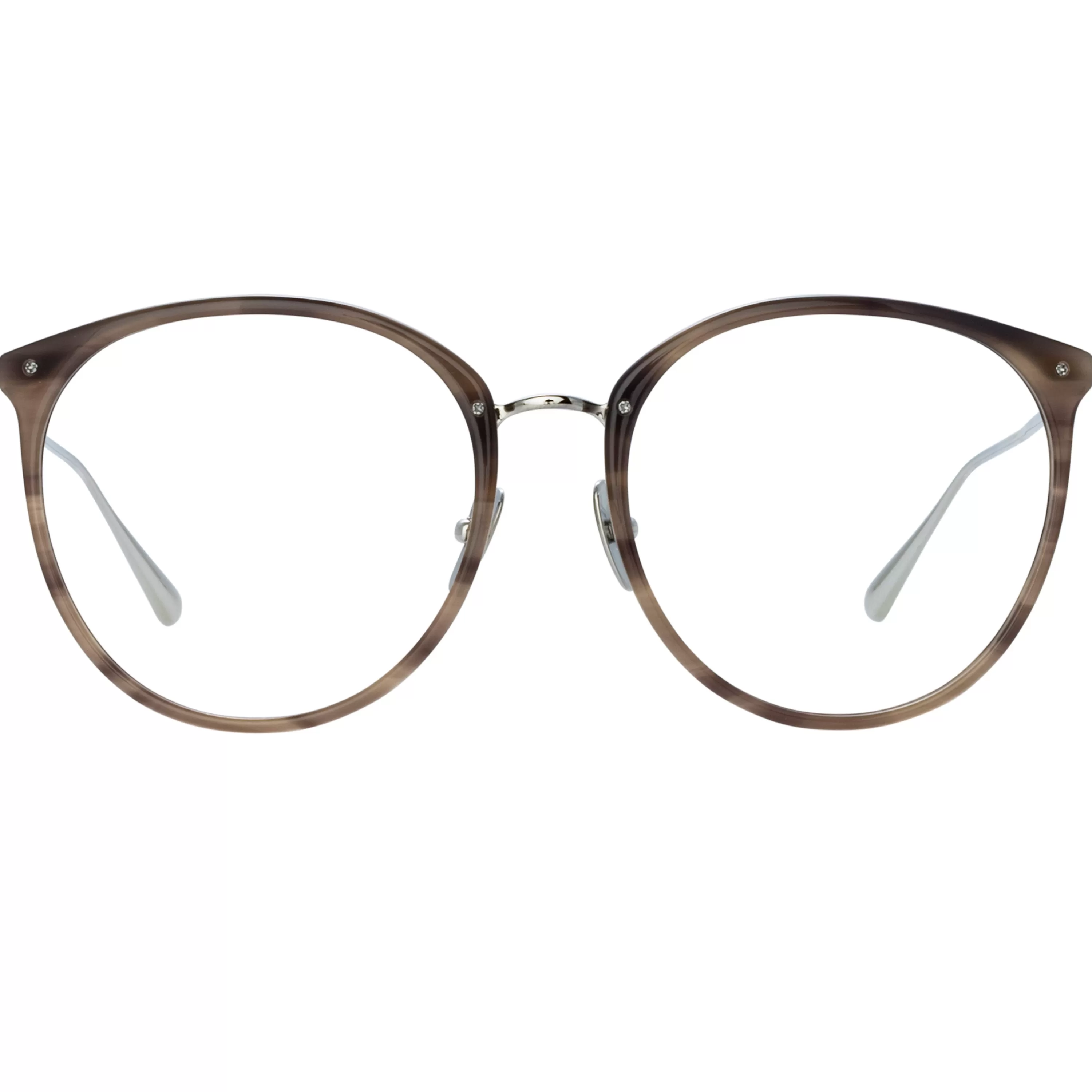 Women Linda Farrow Kings Oversized Optical Frame in Grey Horn