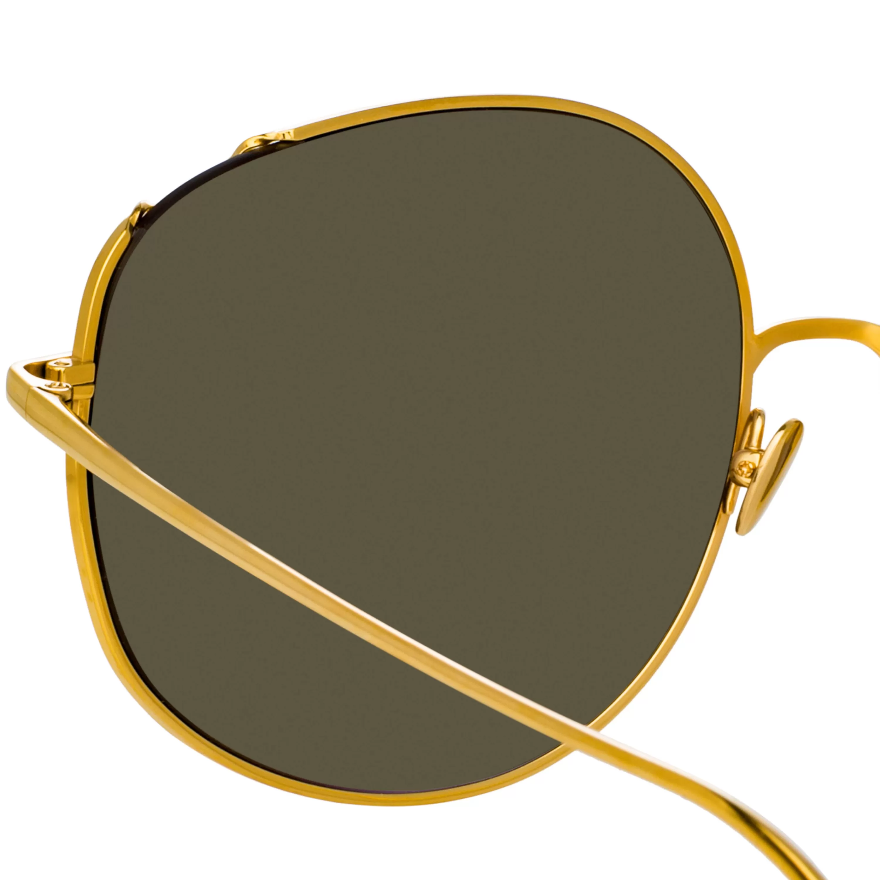 LINDA FARROW (U.K.) Marisa Oversized Sunglasses in Yellow Gold and Red