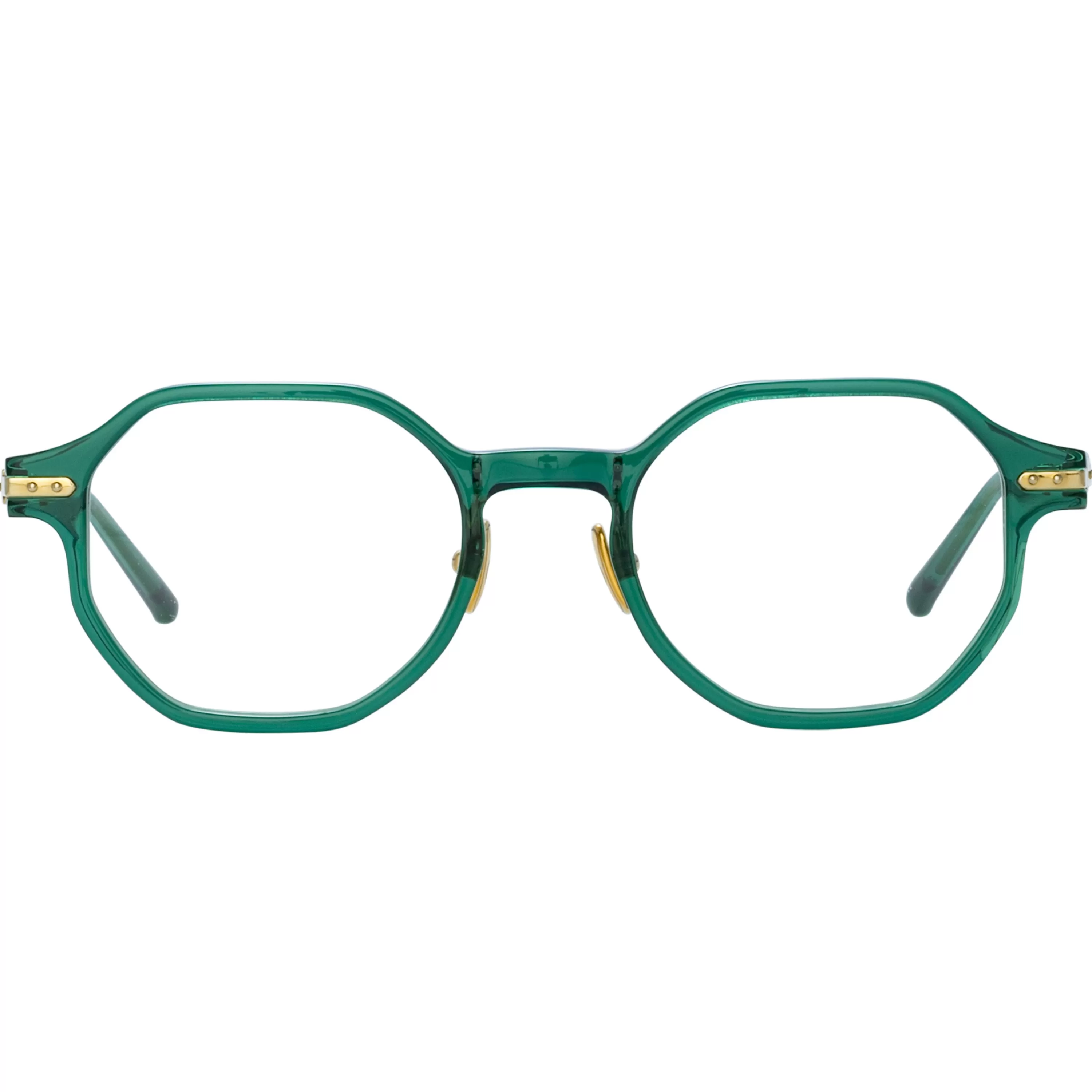 Linda Farrow Men's Axis Angular Optical Frame in Bottle Green (Asian Fit)