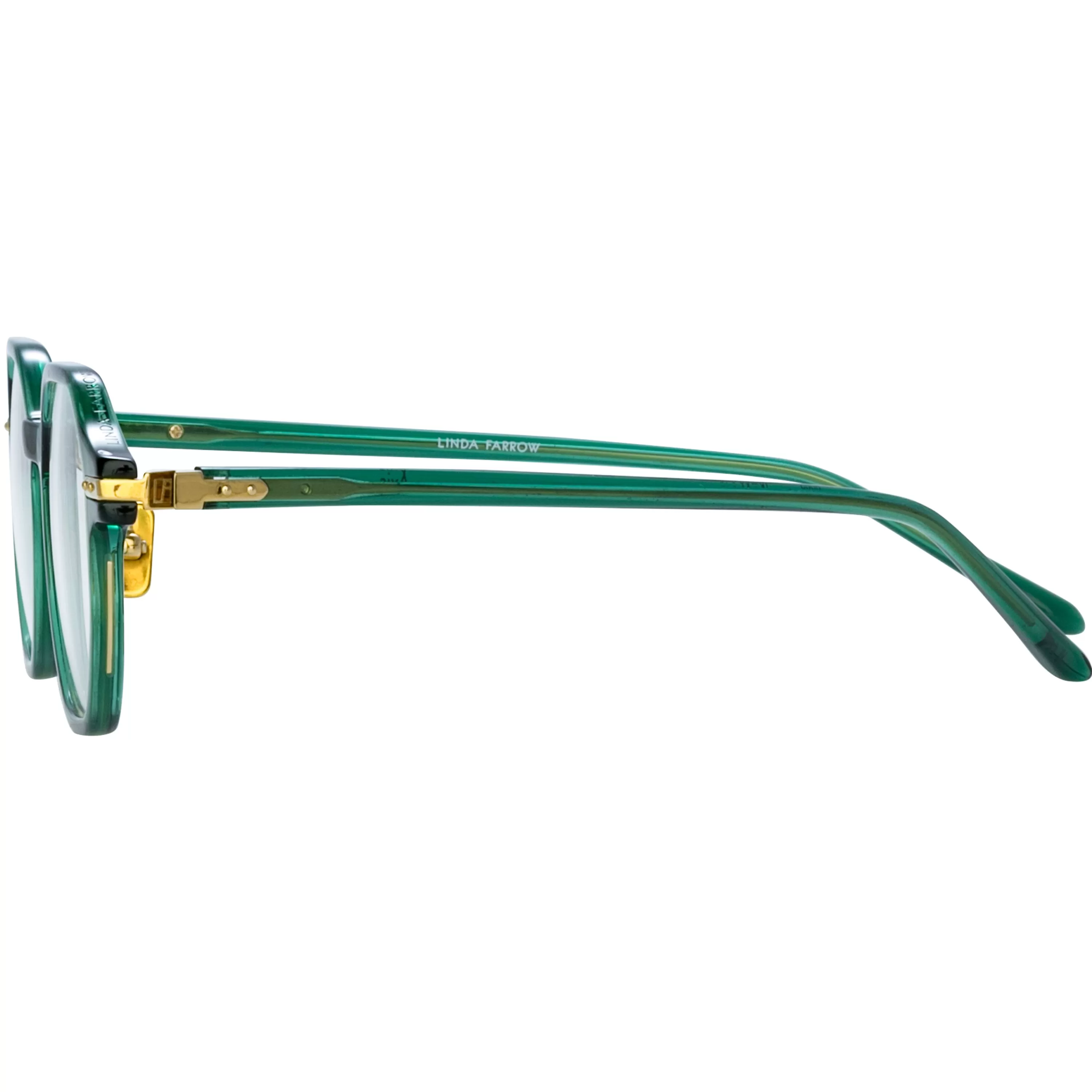 Linda Farrow Men's Axis Angular Optical Frame in Bottle Green (Asian Fit)
