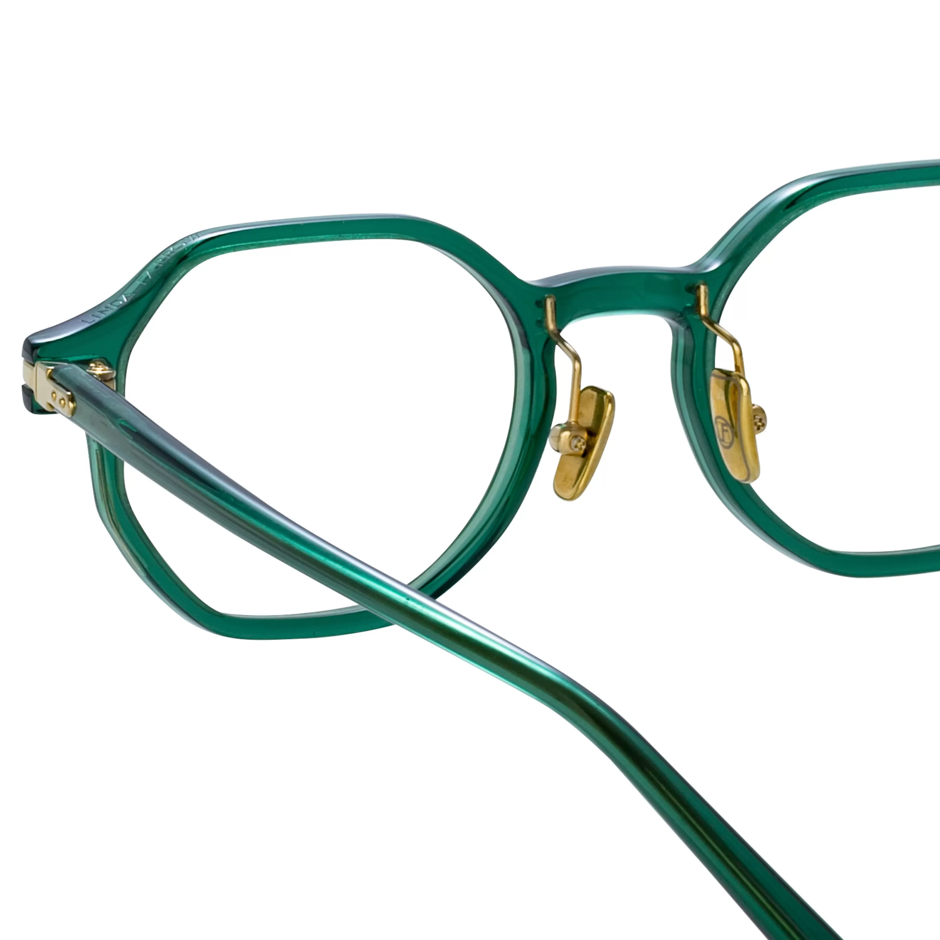 Linda Farrow Men's Axis Angular Optical Frame in Bottle Green (Asian Fit)