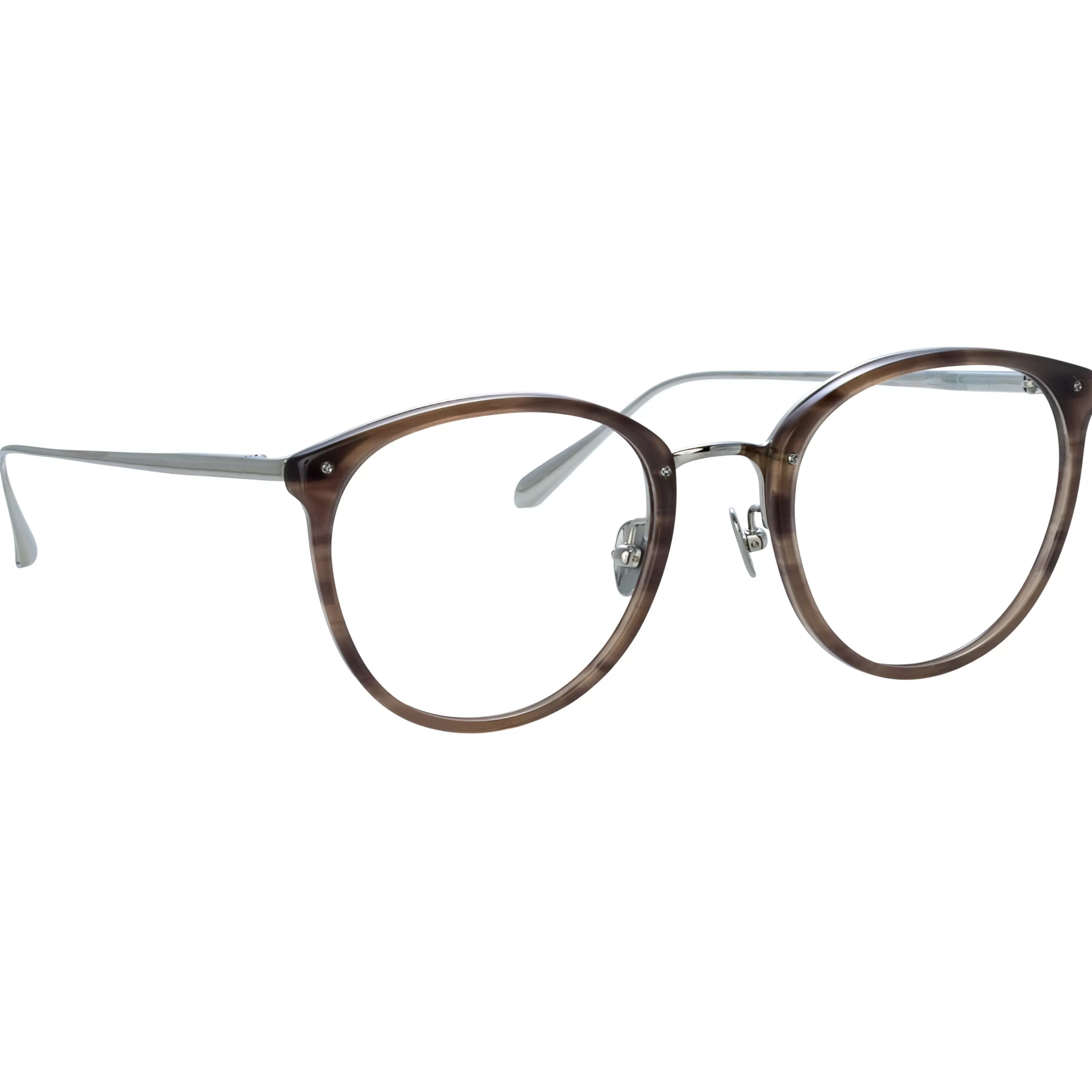 Linda Farrow Men's Calthorpe Oval Optical Frame in Grey Horn