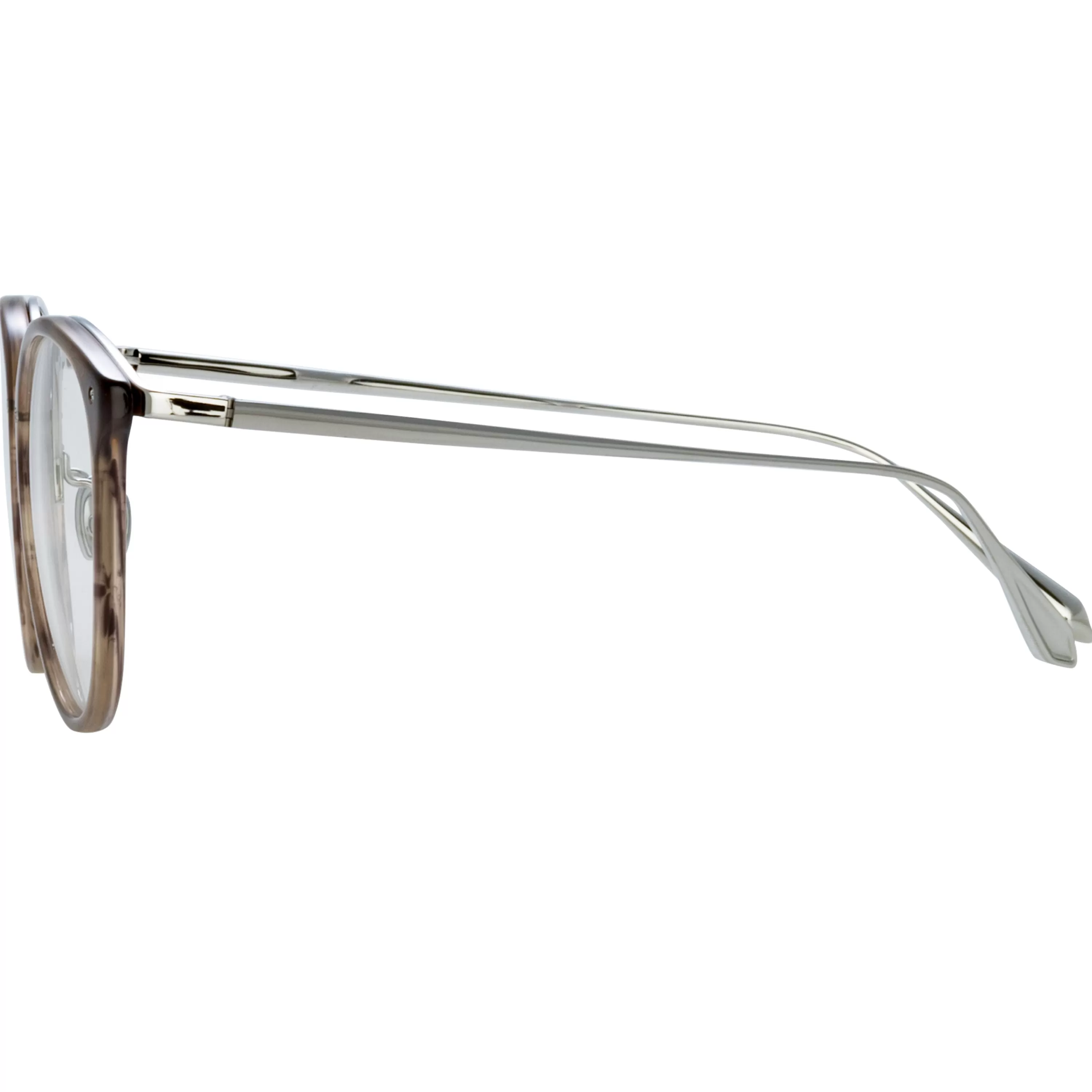 Linda Farrow Men's Calthorpe Oval Optical Frame in Grey Horn