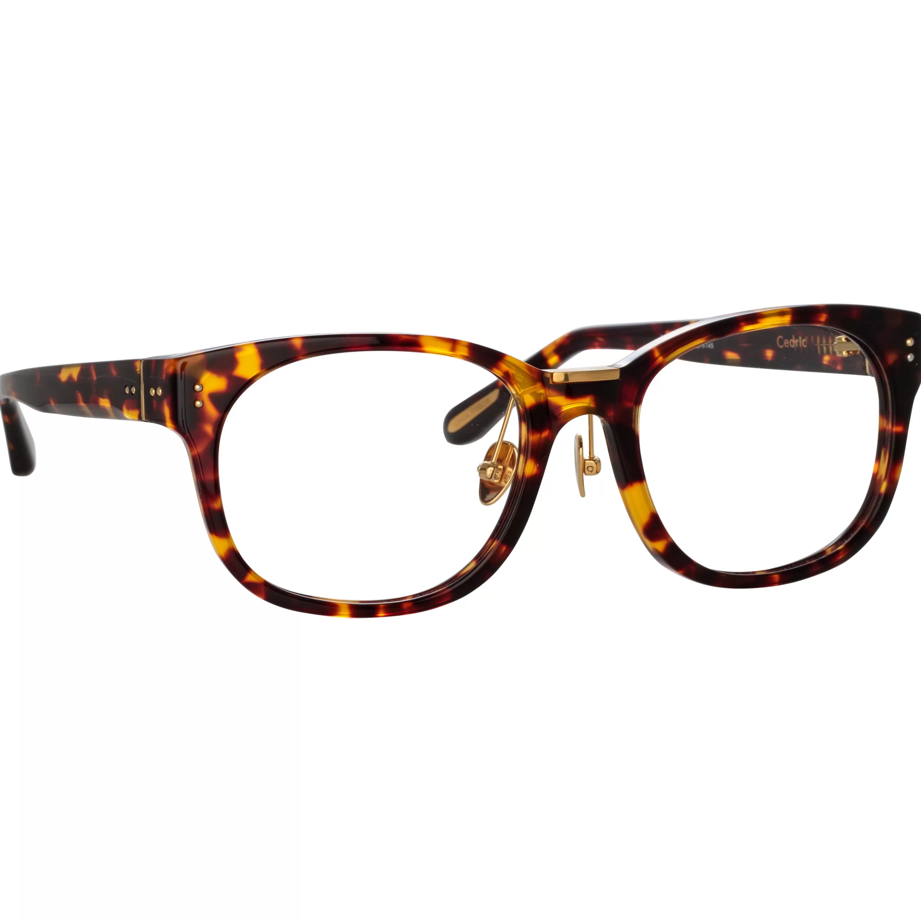 LINDA FARROW (U.K.) Men's Cedric Rectangular Optical Frames in Tortoiseshell (Asian Fit)