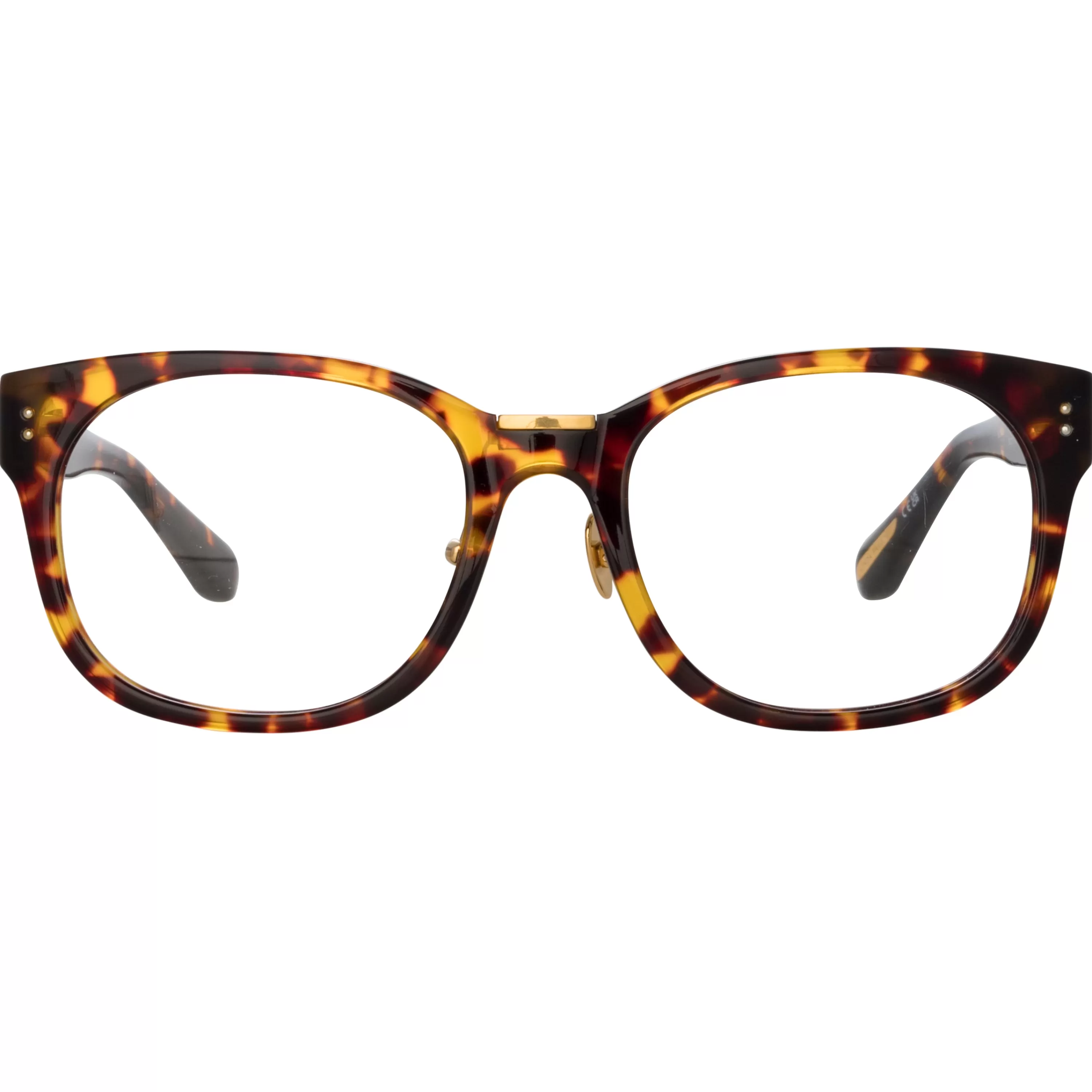 LINDA FARROW (U.K.) Men's Cedric Rectangular Optical Frames in Tortoiseshell (Asian Fit)
