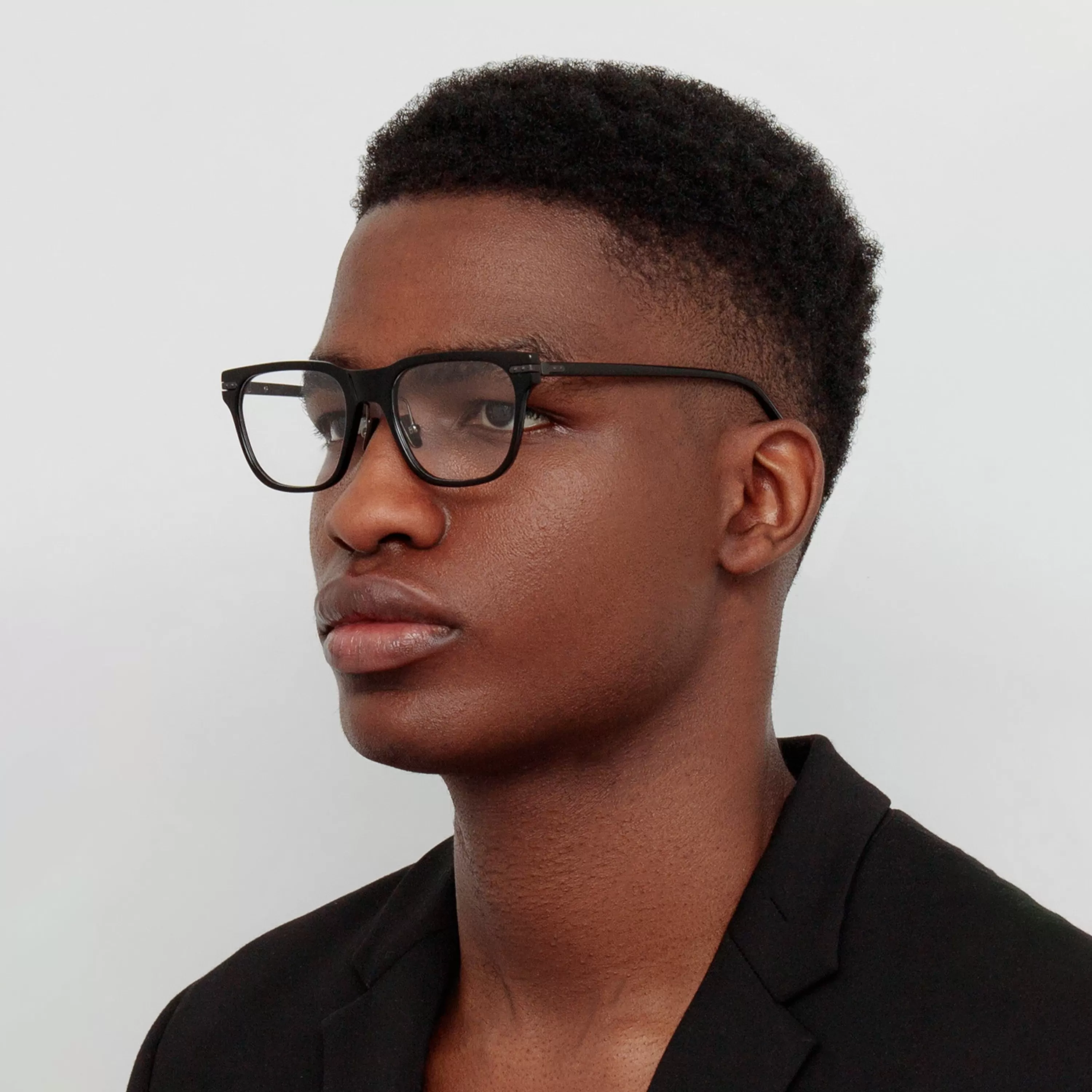 Linda Farrow Men's Cove Optical D-Frame in Black and Matt Nickel (Asian Fit)