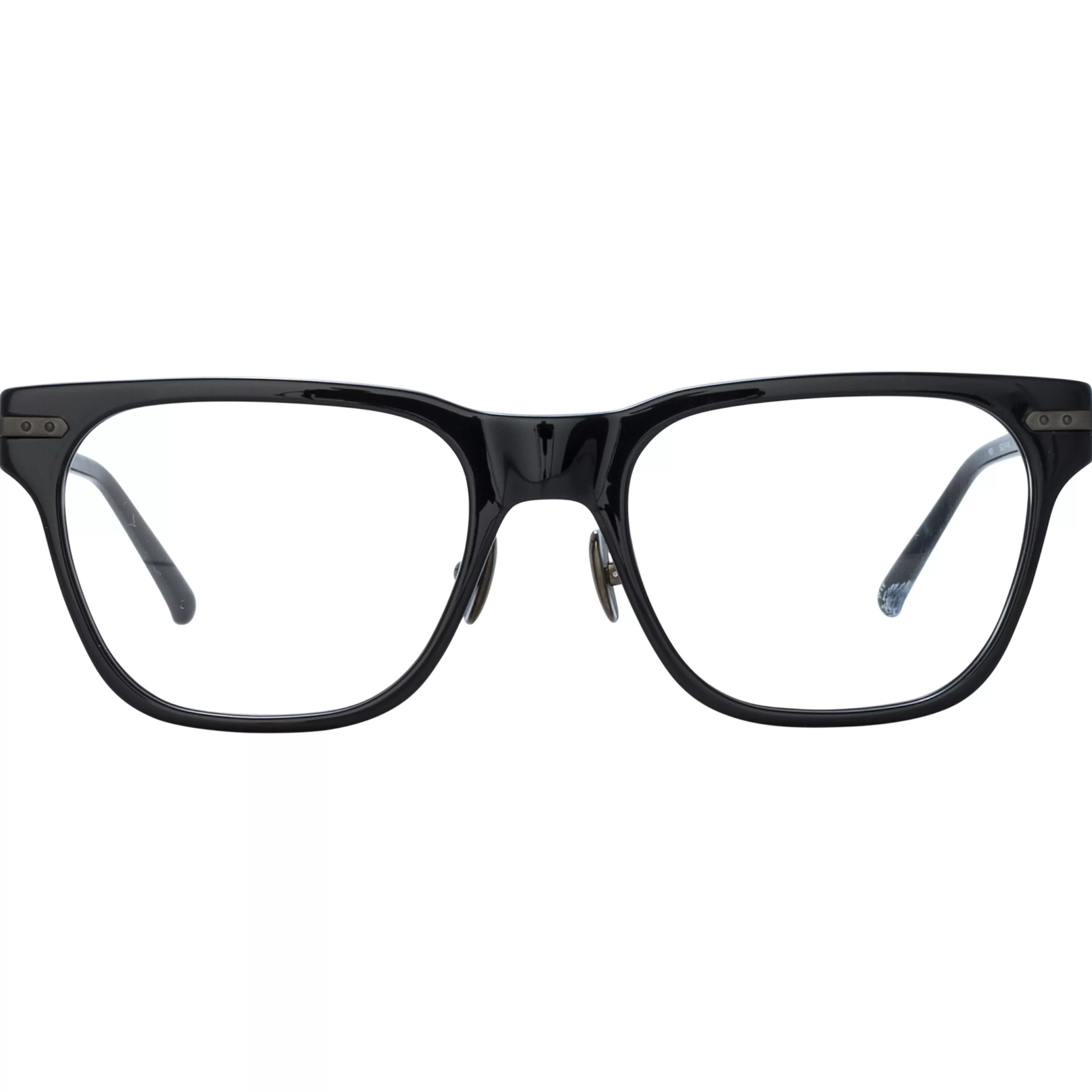 Linda Farrow Men's Cove Optical D-Frame in Black and Matt Nickel (Asian Fit)