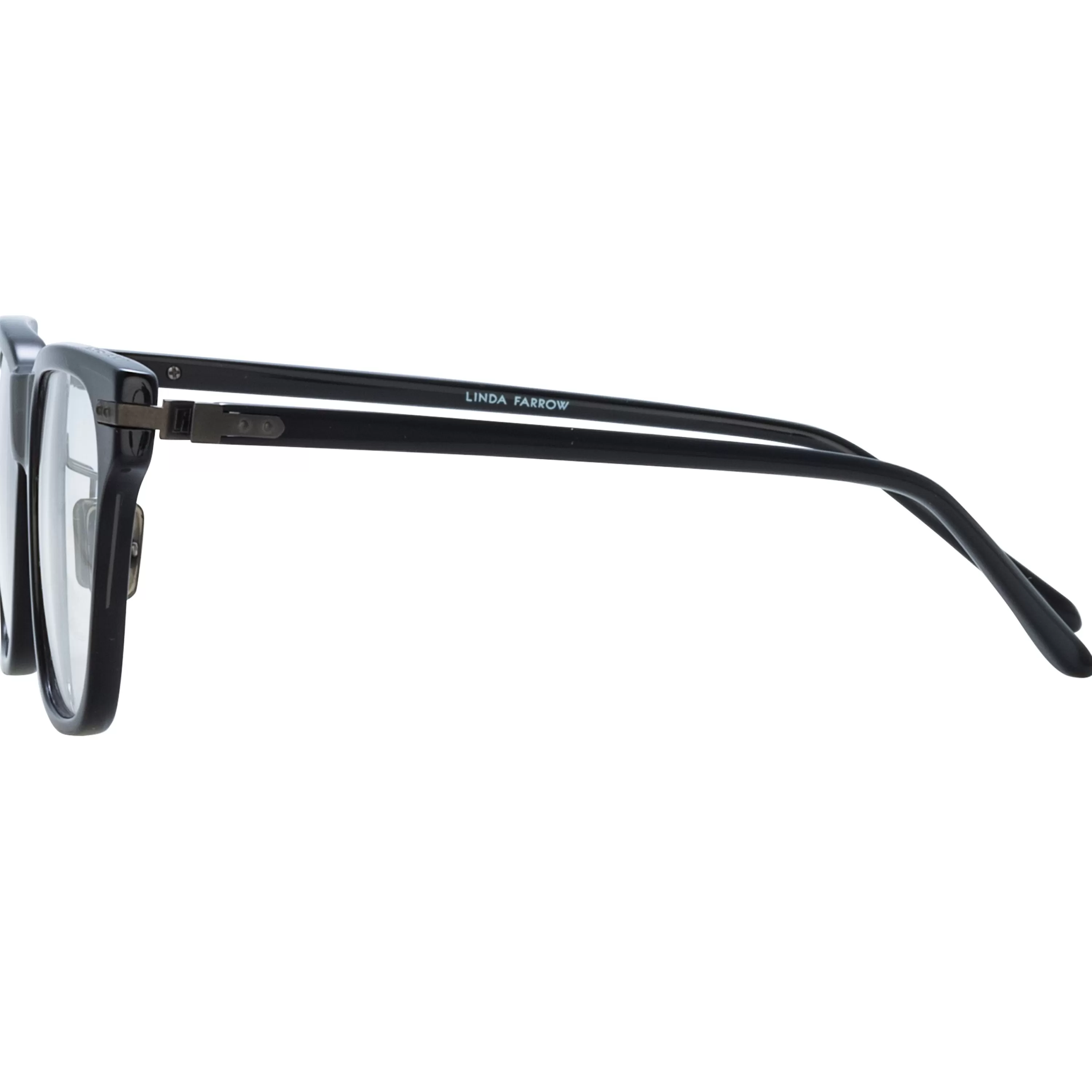 Linda Farrow Men's Cove Optical D-Frame in Black and Matt Nickel (Asian Fit)