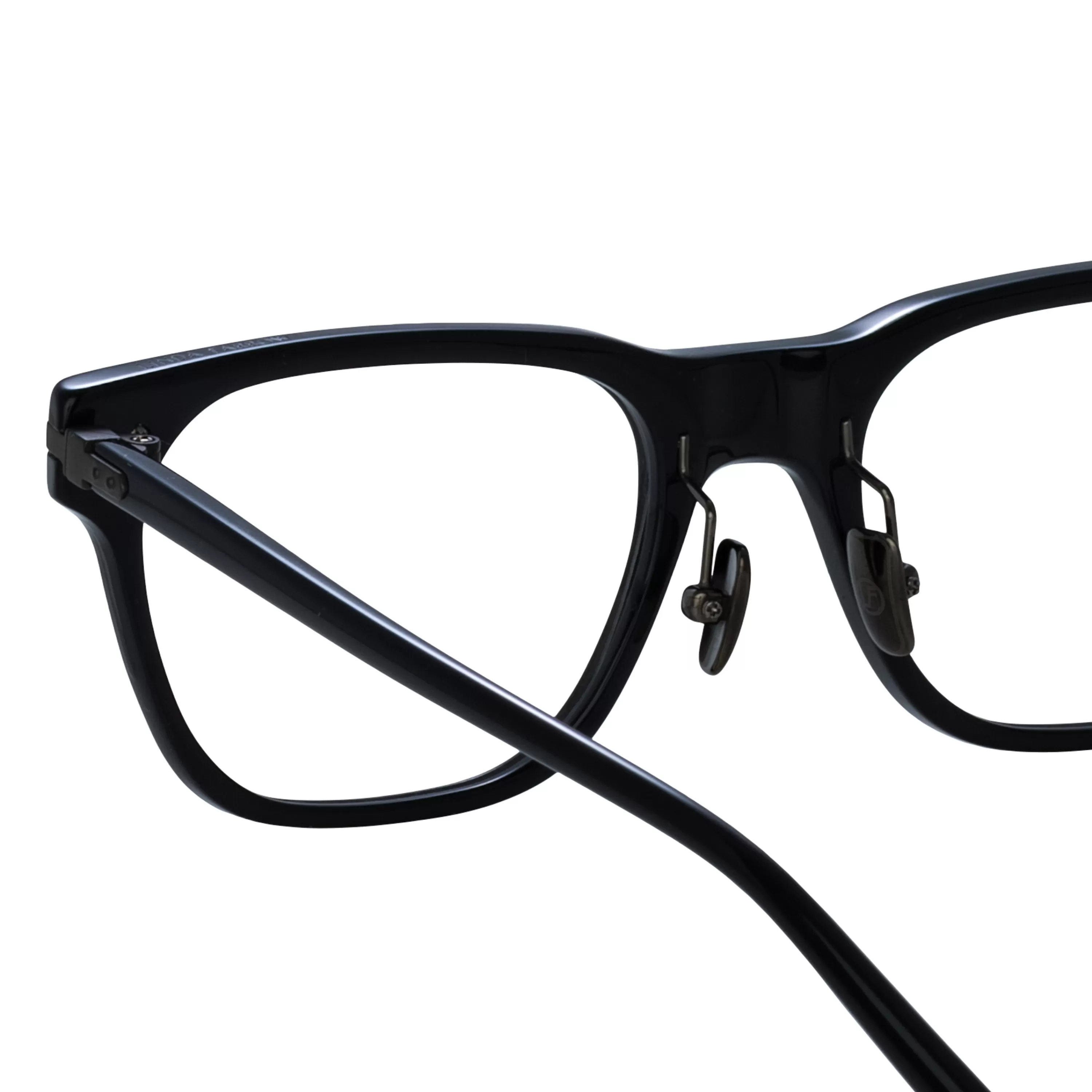 Linda Farrow Men's Cove Optical D-Frame in Black and Matt Nickel (Asian Fit)
