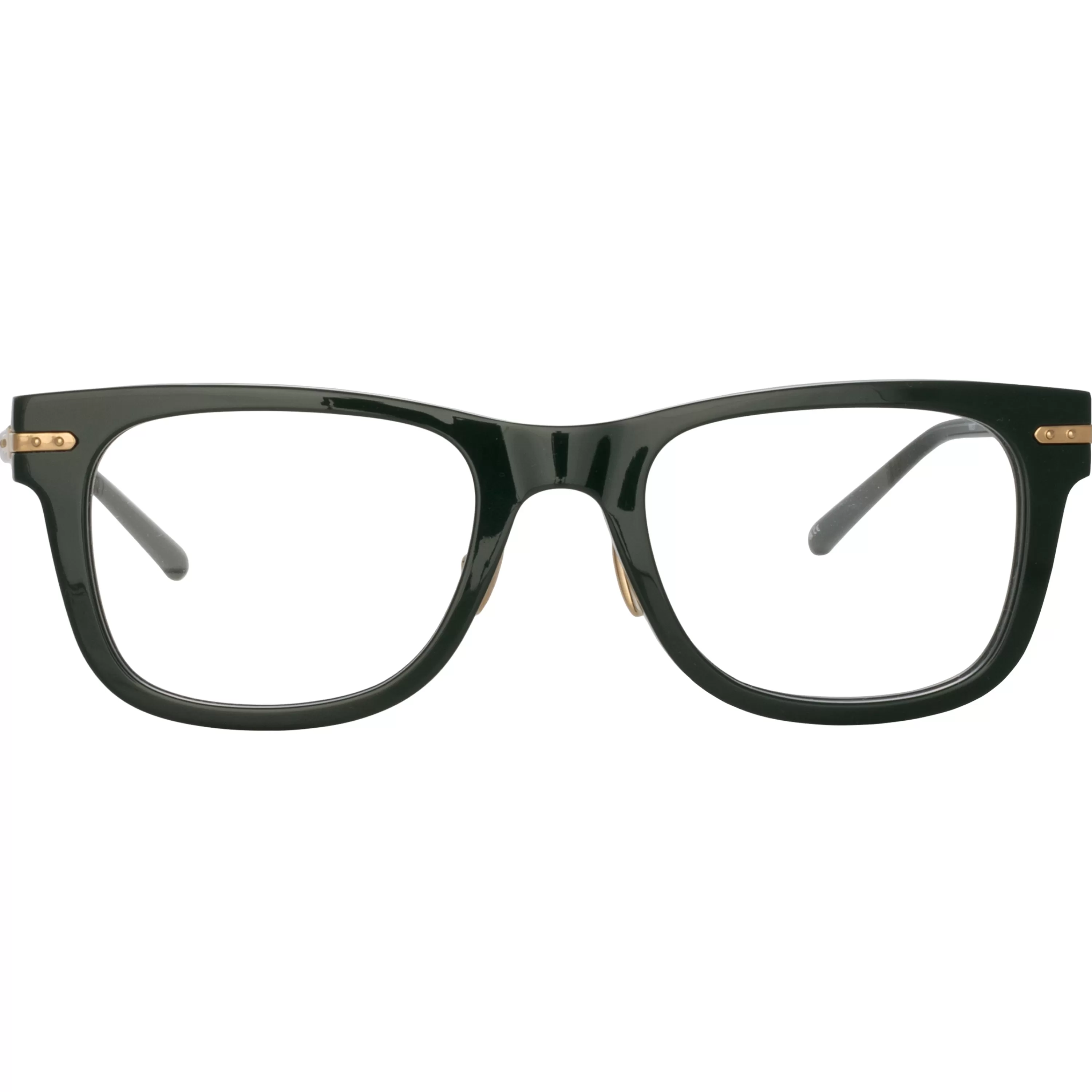 LINDA FARROW (U.K.) Men's Portico Optical D-Frame in Forest Green (Asian Fit)