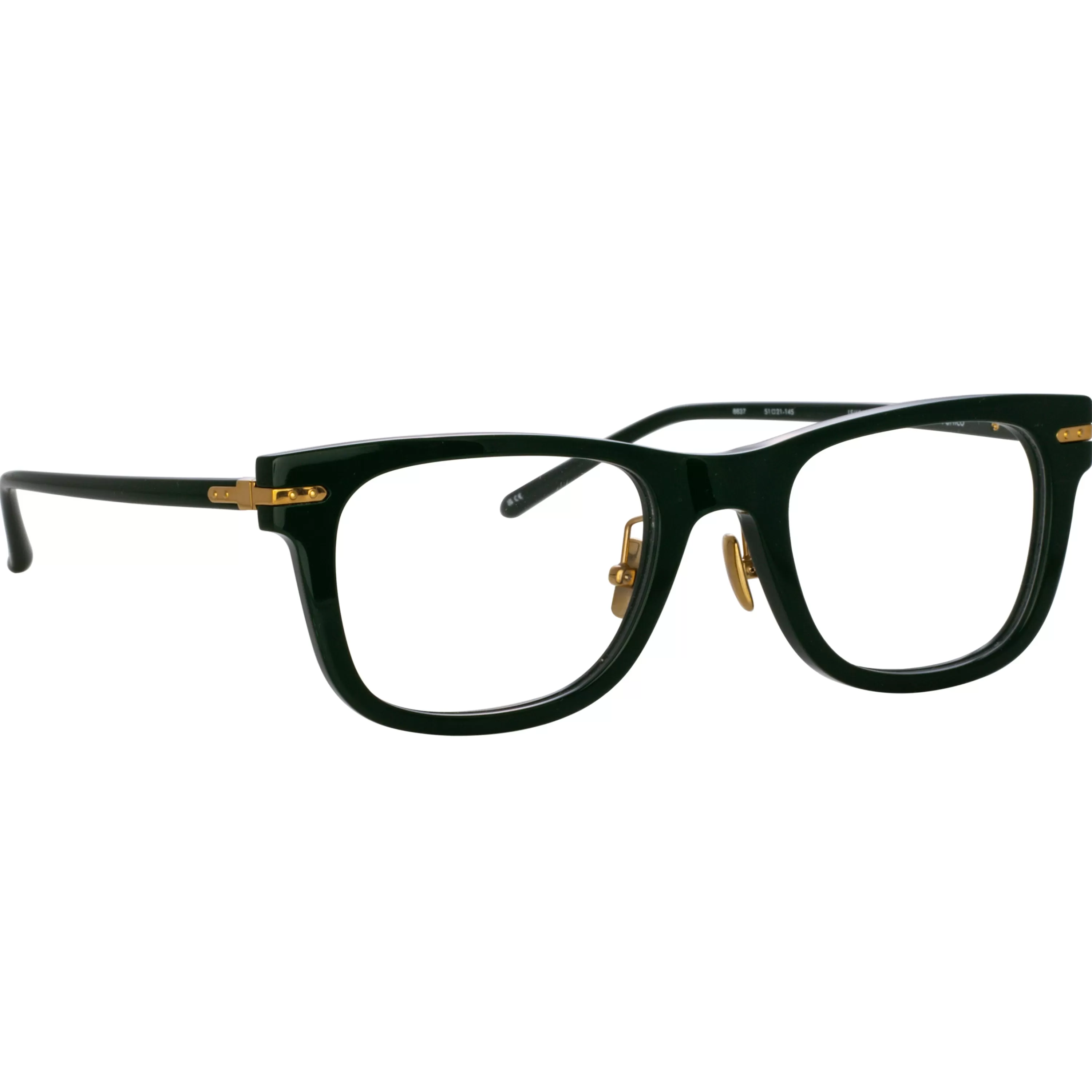 LINDA FARROW (U.K.) Men's Portico Optical D-Frame in Forest Green (Asian Fit)