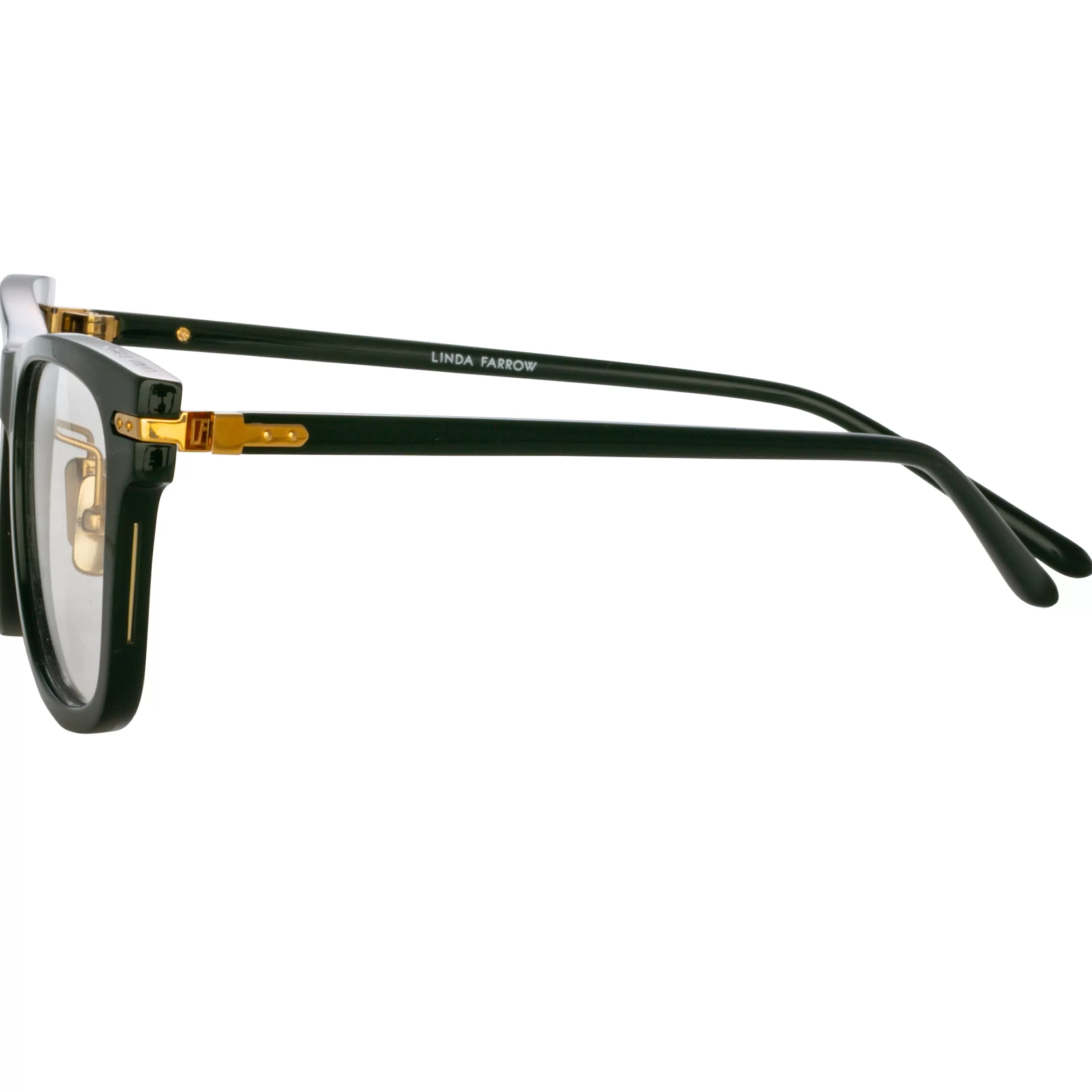 LINDA FARROW (U.K.) Men's Portico Optical D-Frame in Forest Green (Asian Fit)