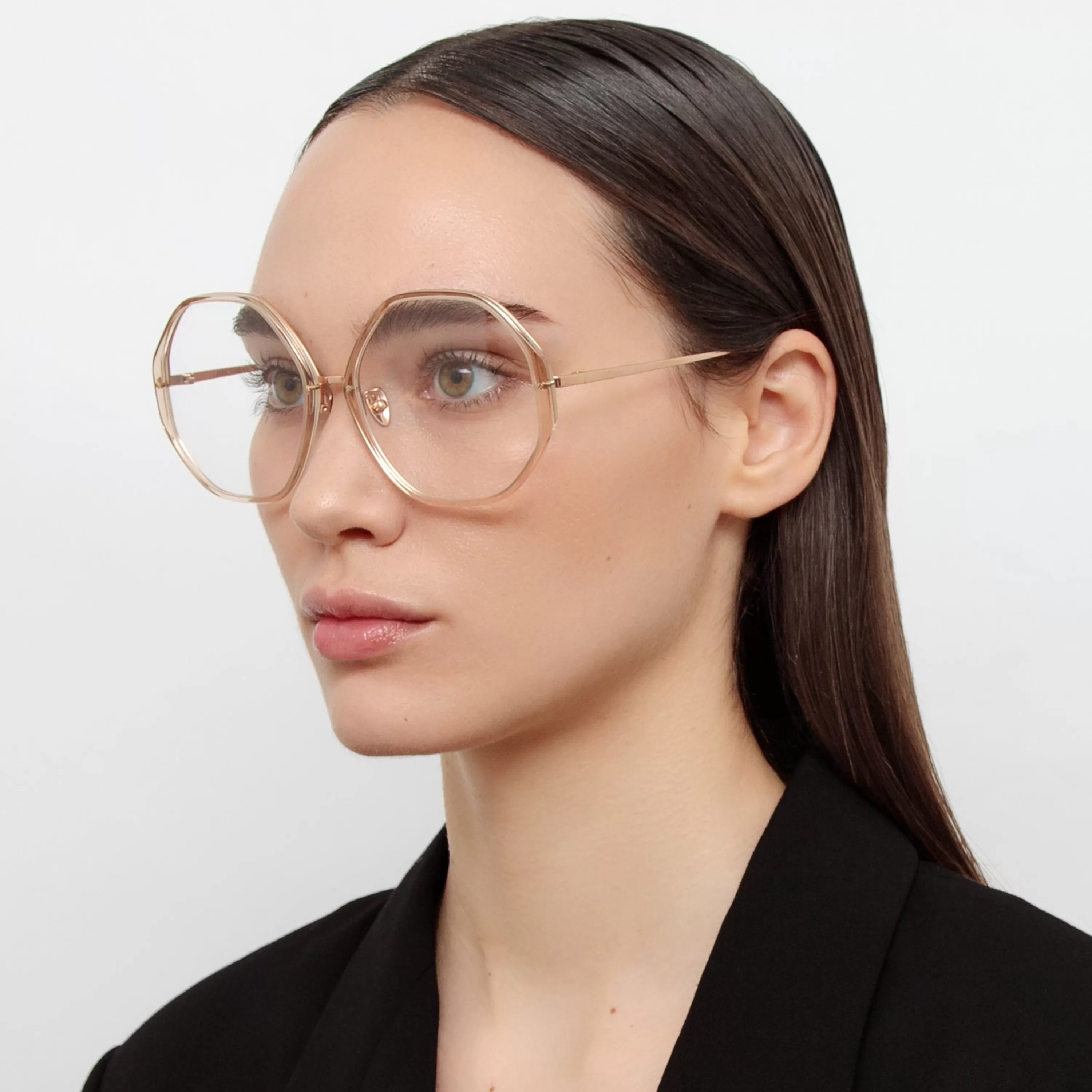 Women Linda Farrow The Alona | Oversized Optical Frame in Clear (C12)
