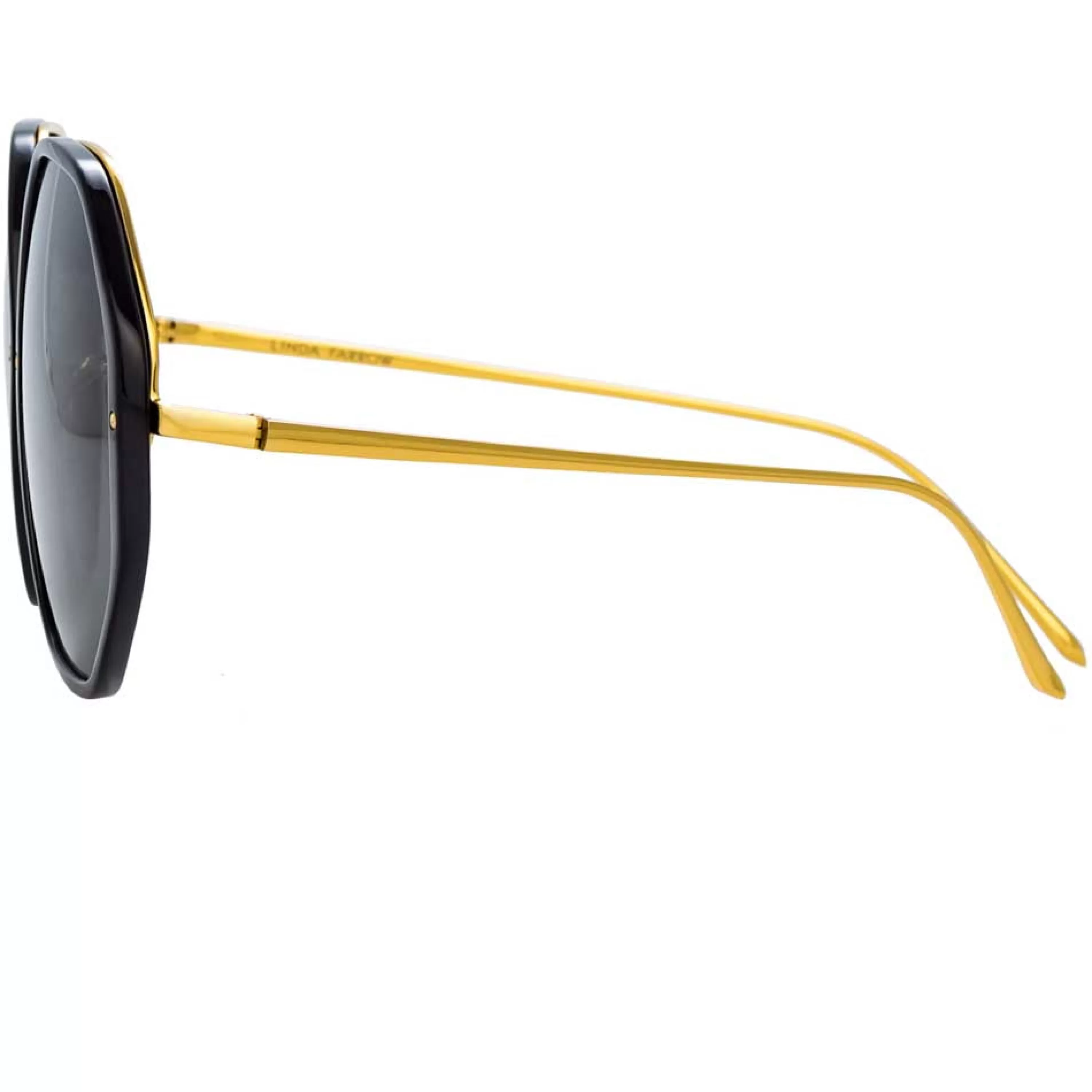 Linda Farrow The Alona | Oversized Sunglasses in Black Frame (C29)