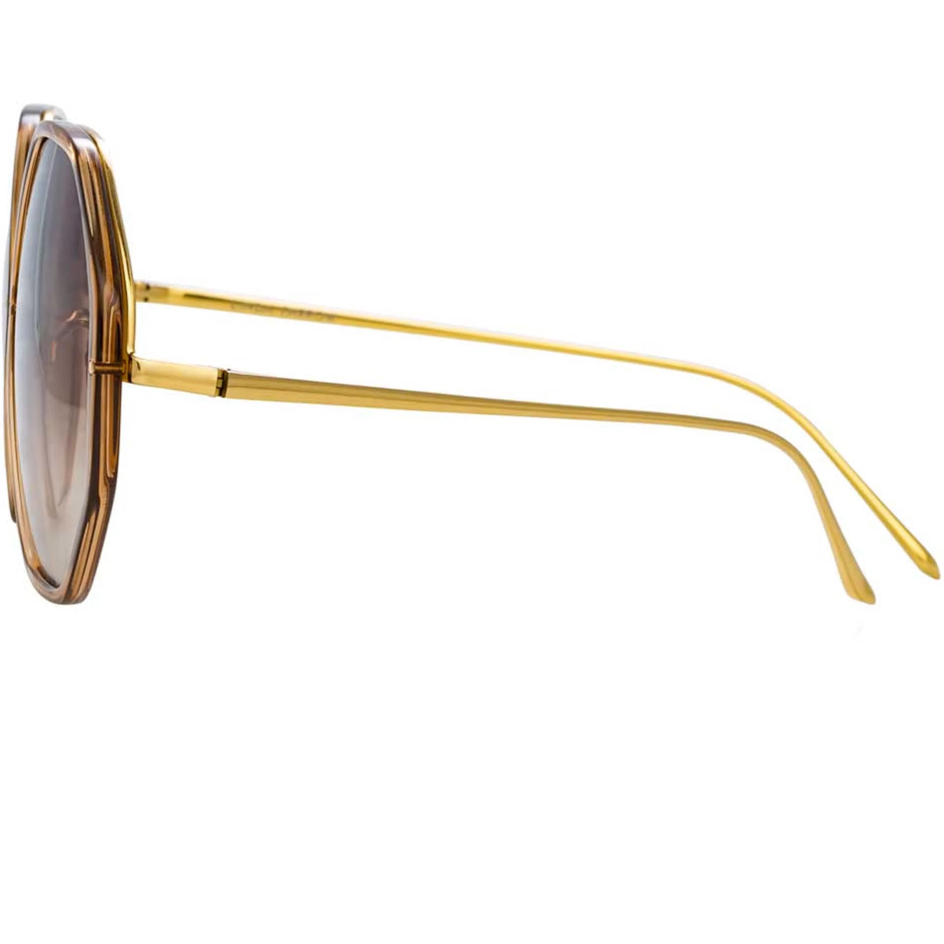 Linda Farrow The Alona | Oversized Sunglasses in Brown Frame (C28)
