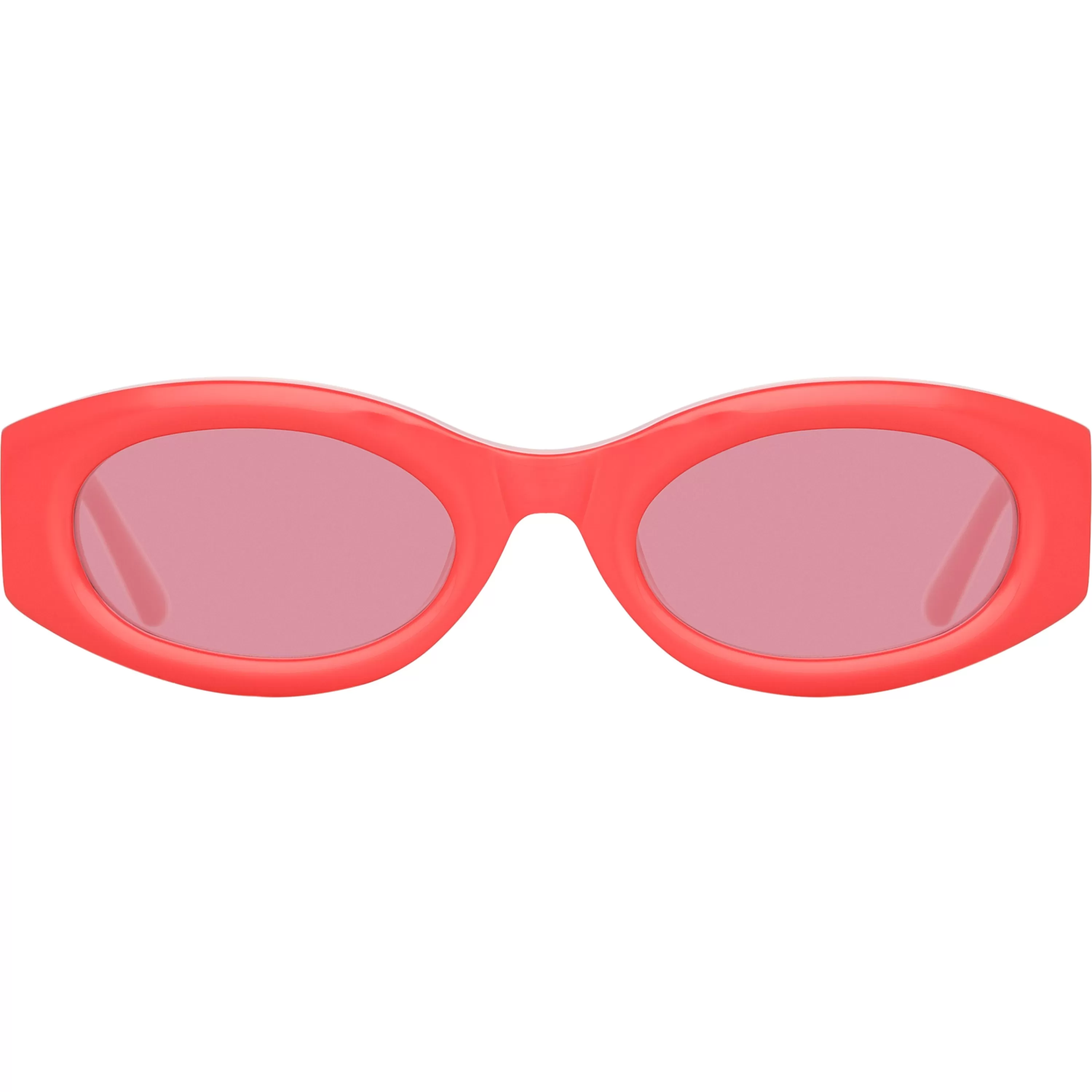 The Attico Berta Oval Sunglasses in Coral