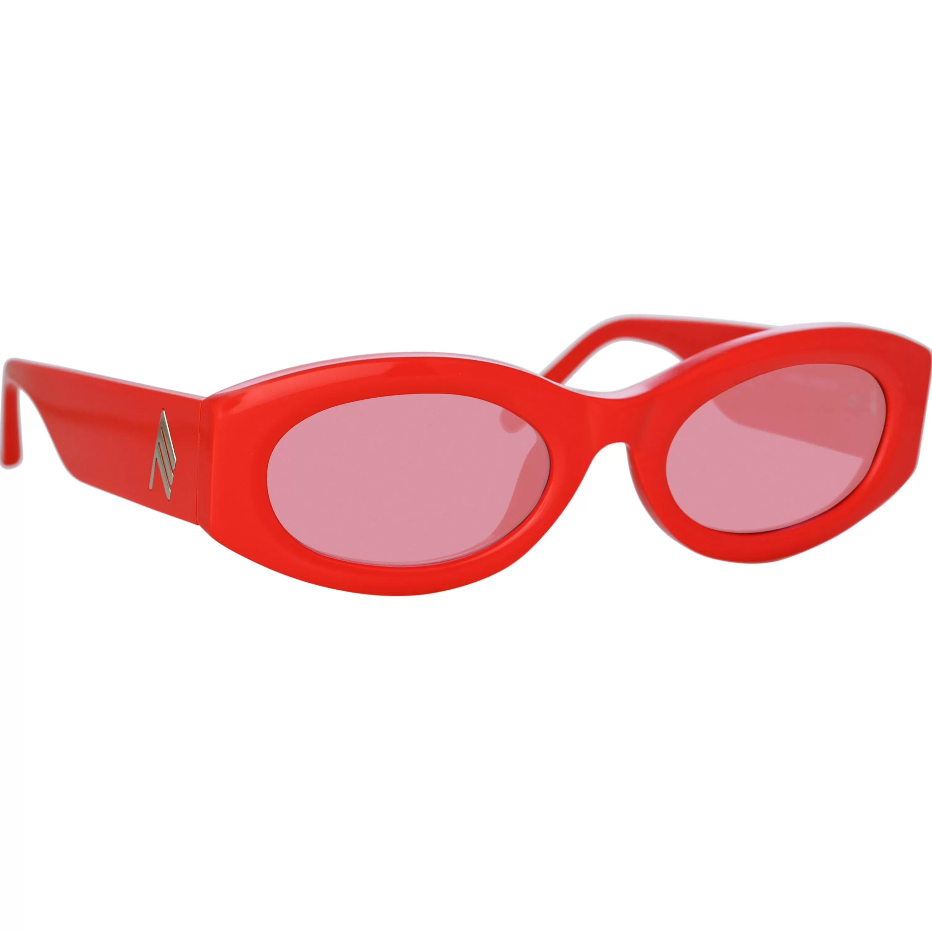 The Attico Berta Oval Sunglasses in Coral