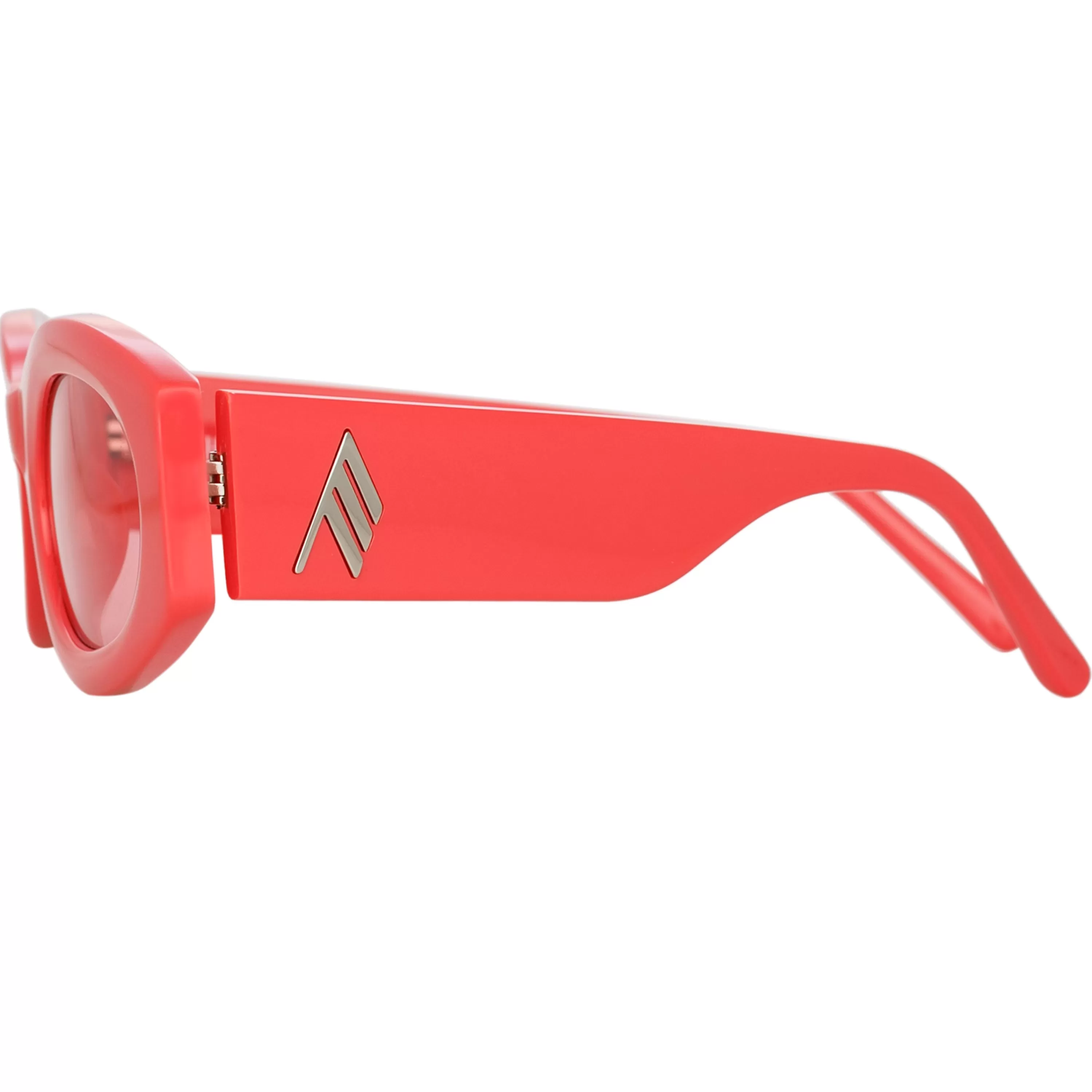The Attico Berta Oval Sunglasses in Coral