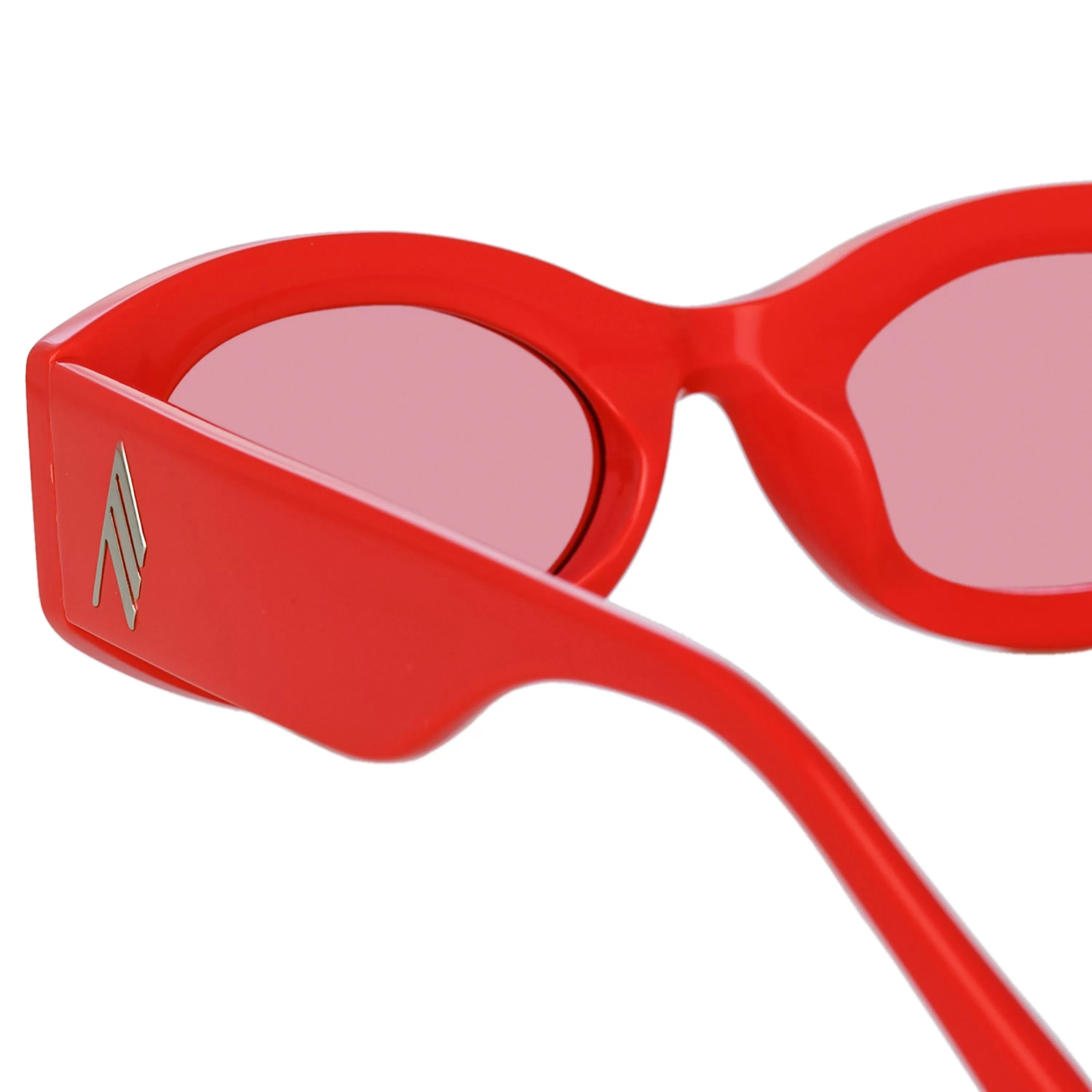 The Attico Berta Oval Sunglasses in Coral