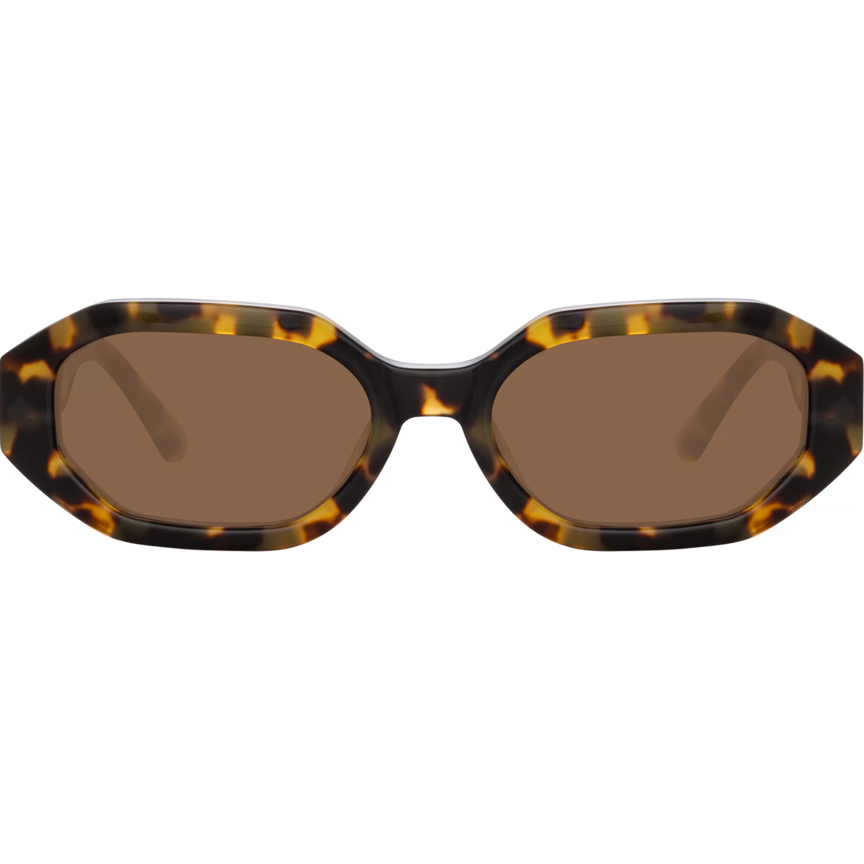 The Attico Irene Angular Sunglasses in Tortoiseshell and Brown