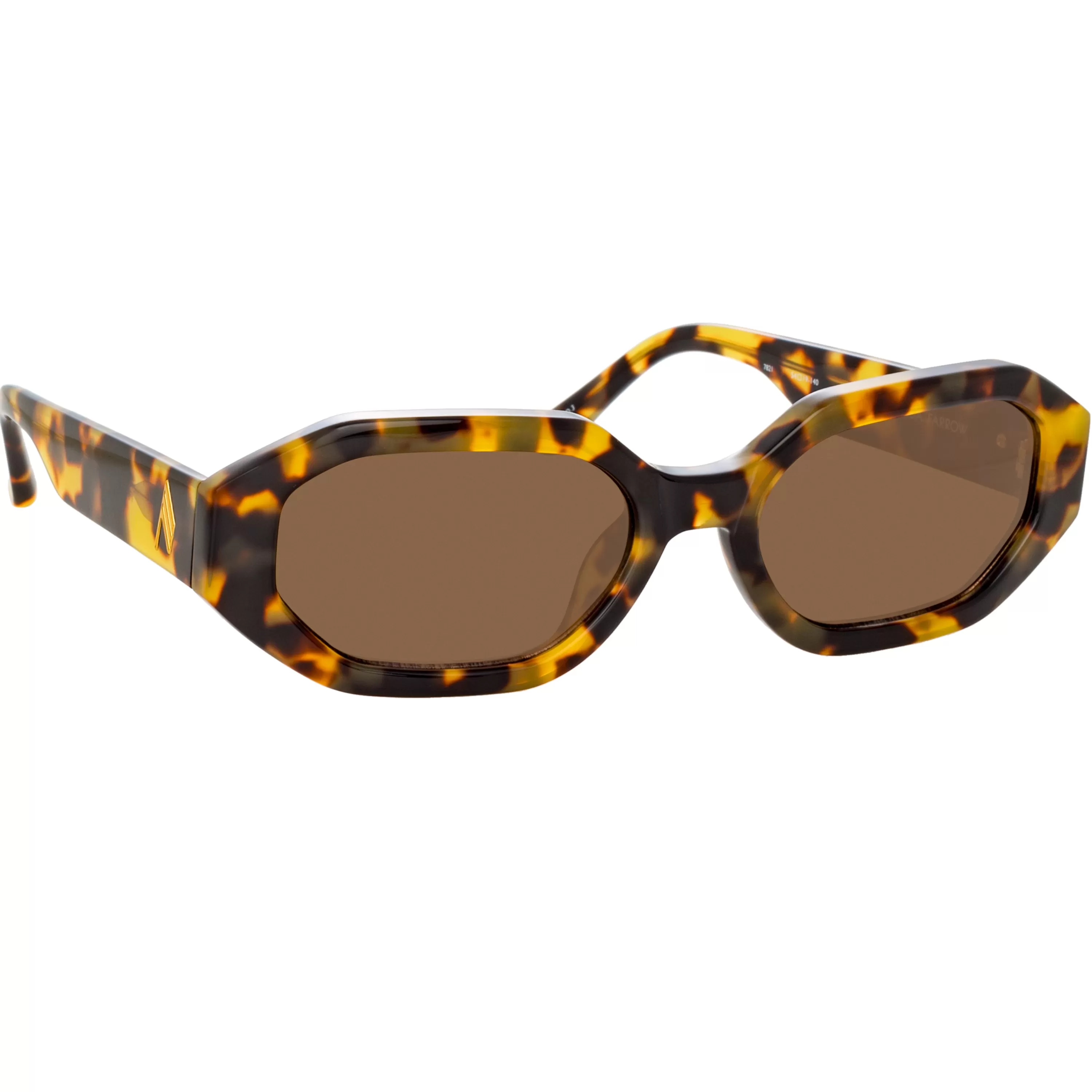 The Attico Irene Angular Sunglasses in Tortoiseshell and Brown
