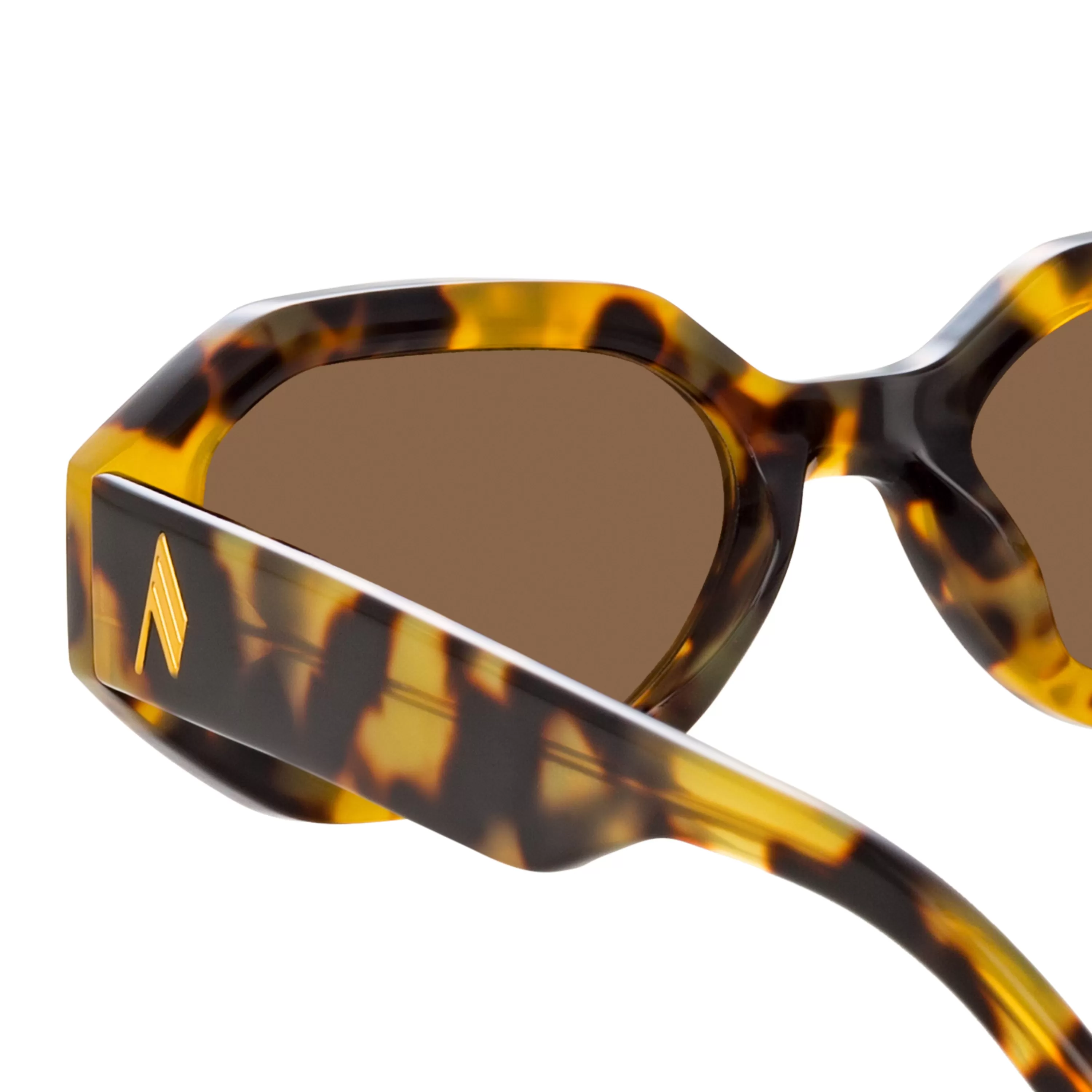 The Attico Irene Angular Sunglasses in Tortoiseshell and Brown
