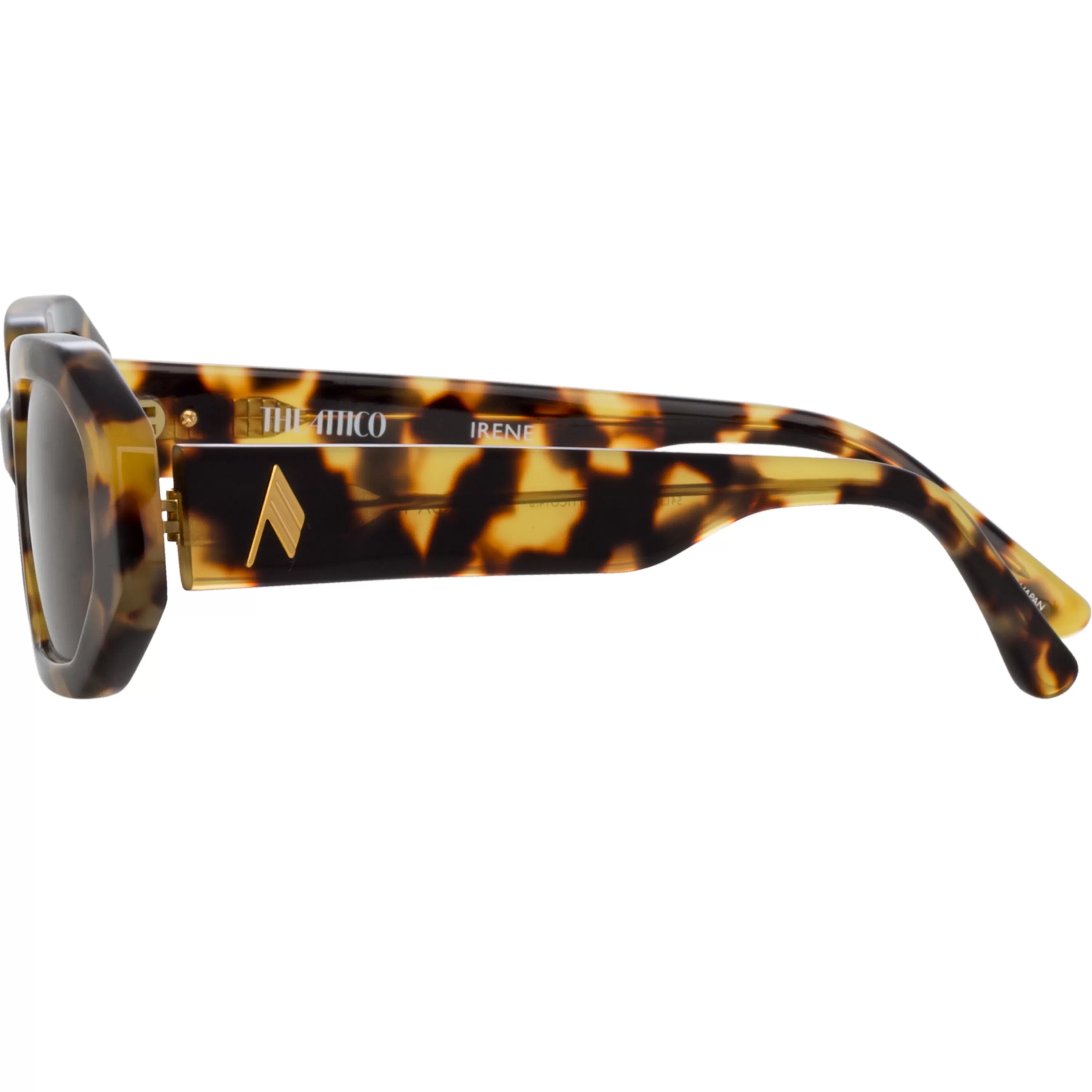 The Attico Irene Angular Sunglasses in Tortoiseshell and Brown