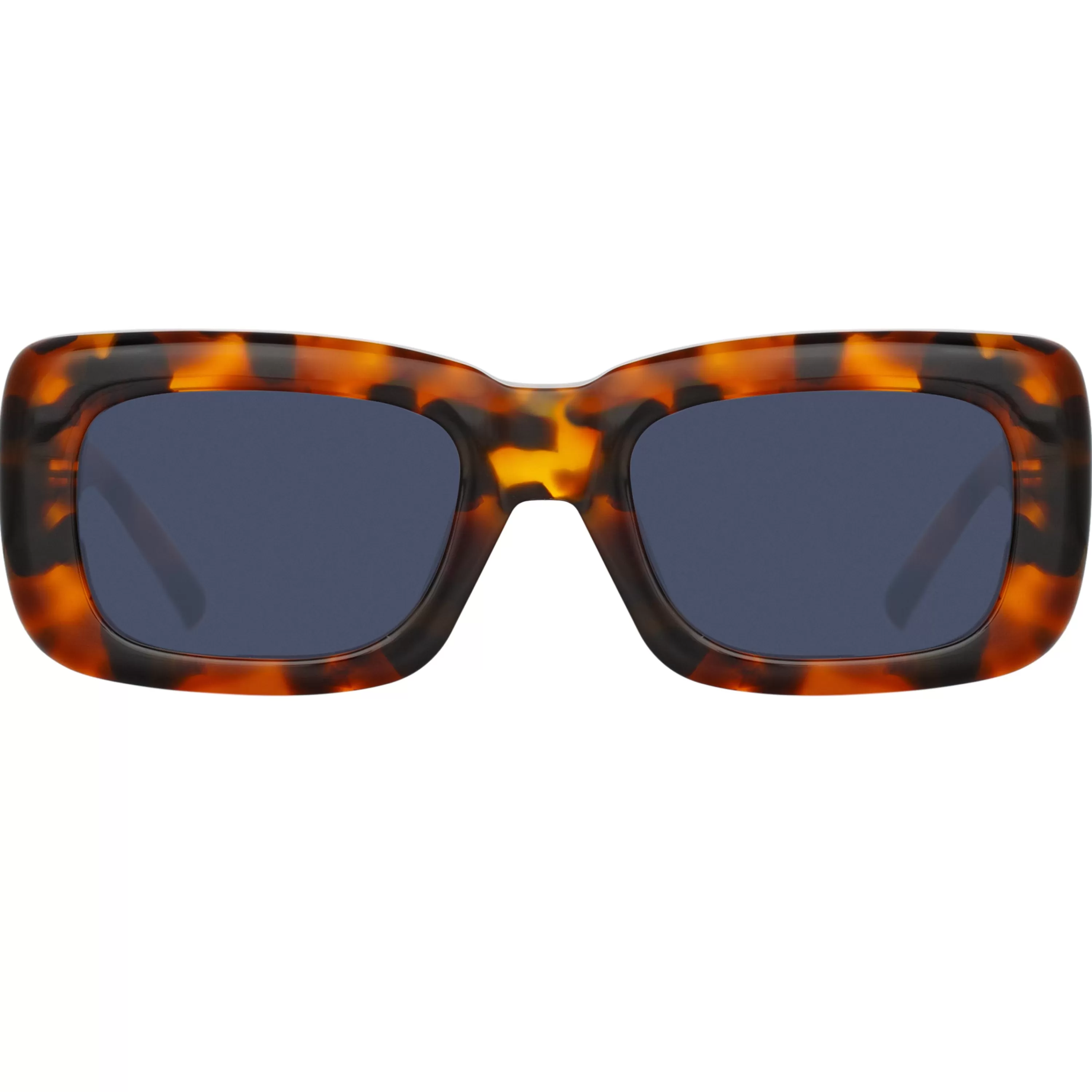 The Attico Marfa Rectangular Sunglasses in Tortoiseshell and Blue Lenses