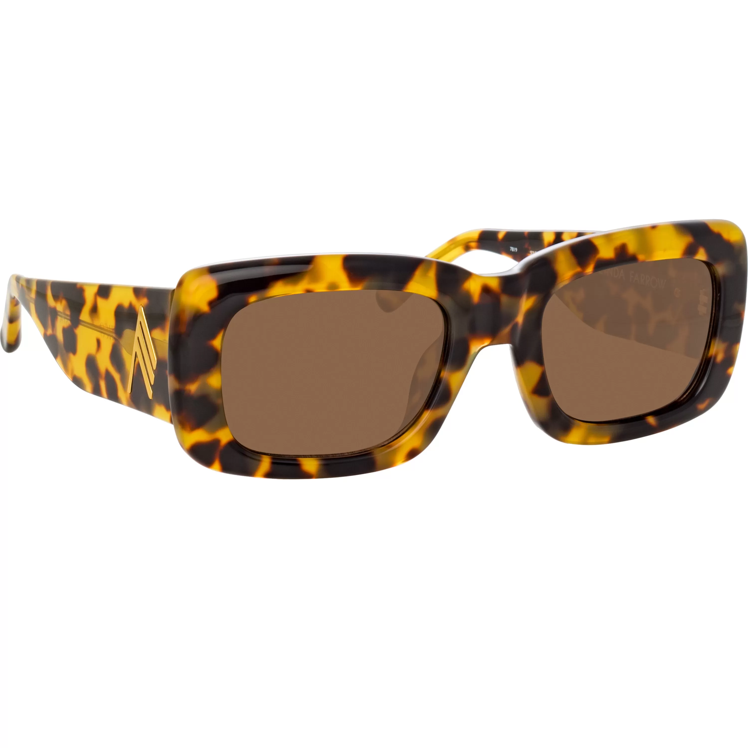 The Attico Marfa Rectangular Sunglasses in Tortoiseshell and Brown