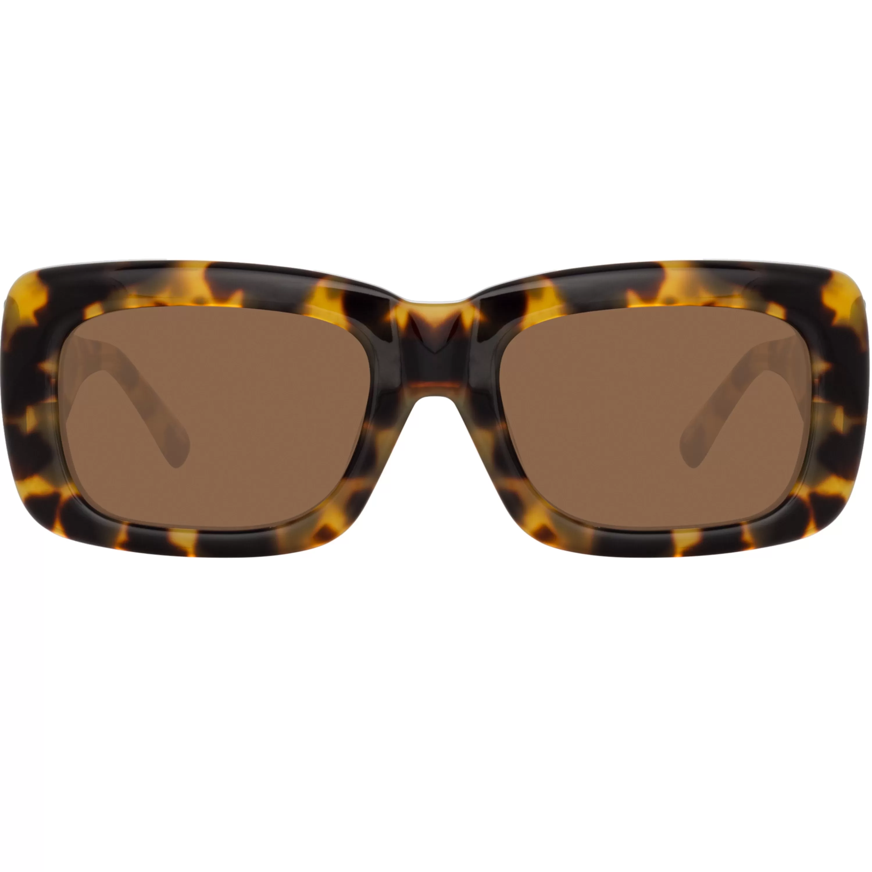 The Attico Marfa Rectangular Sunglasses in Tortoiseshell and Brown