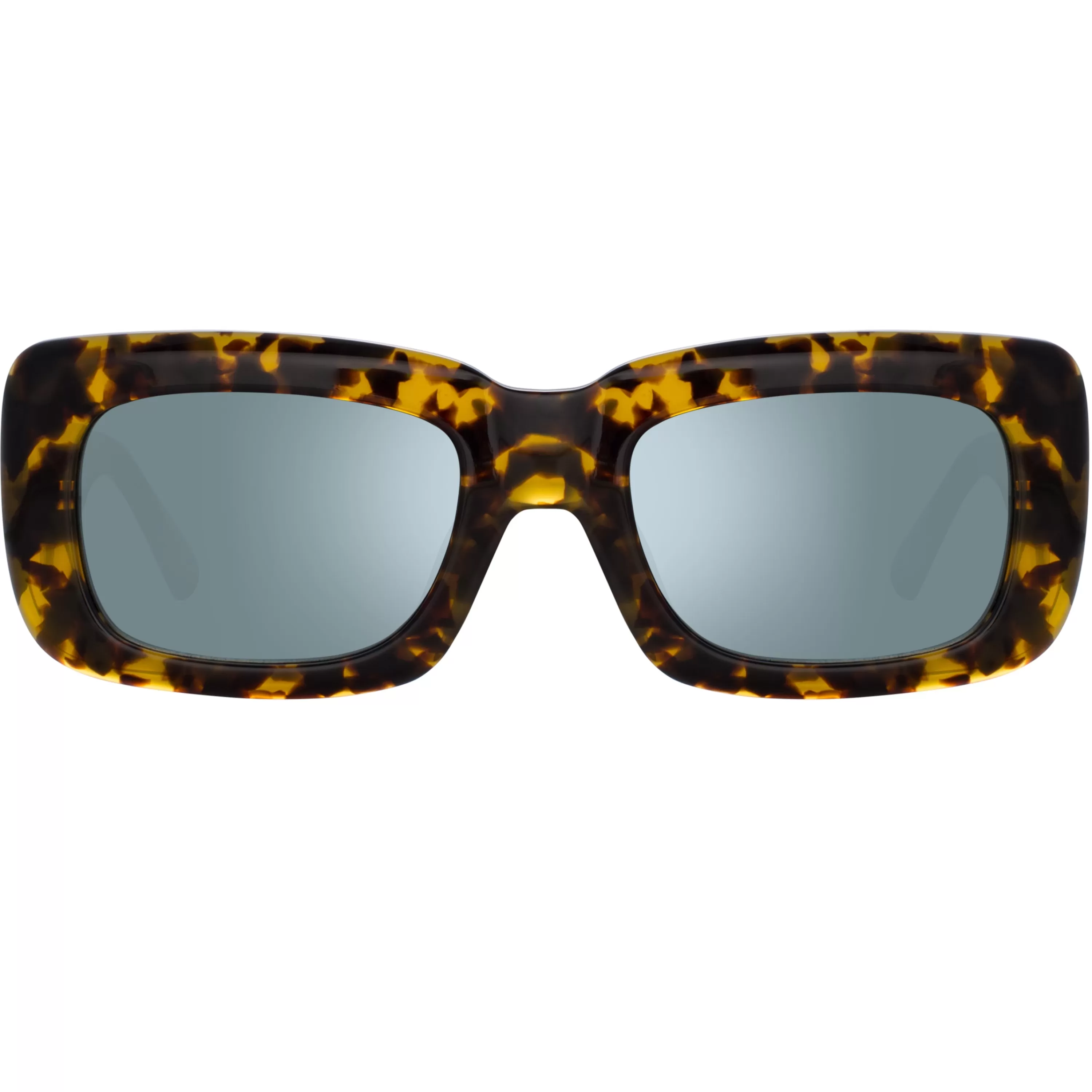 The Attico Marfa Rectangular Sunglasses in Tortoiseshell and Green