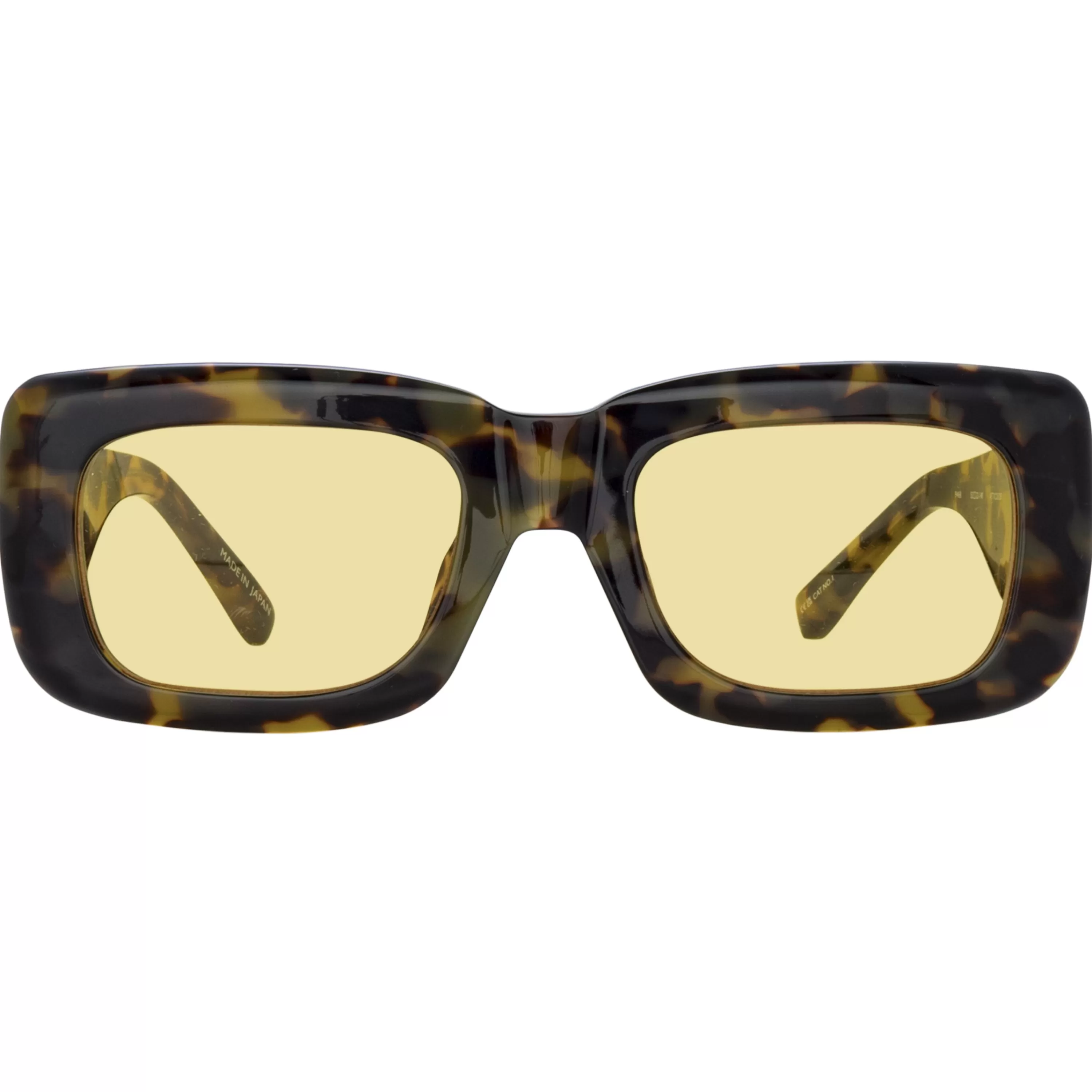 The Attico Marfa Rectangular Sunglasses in Tortoiseshell and Yellow