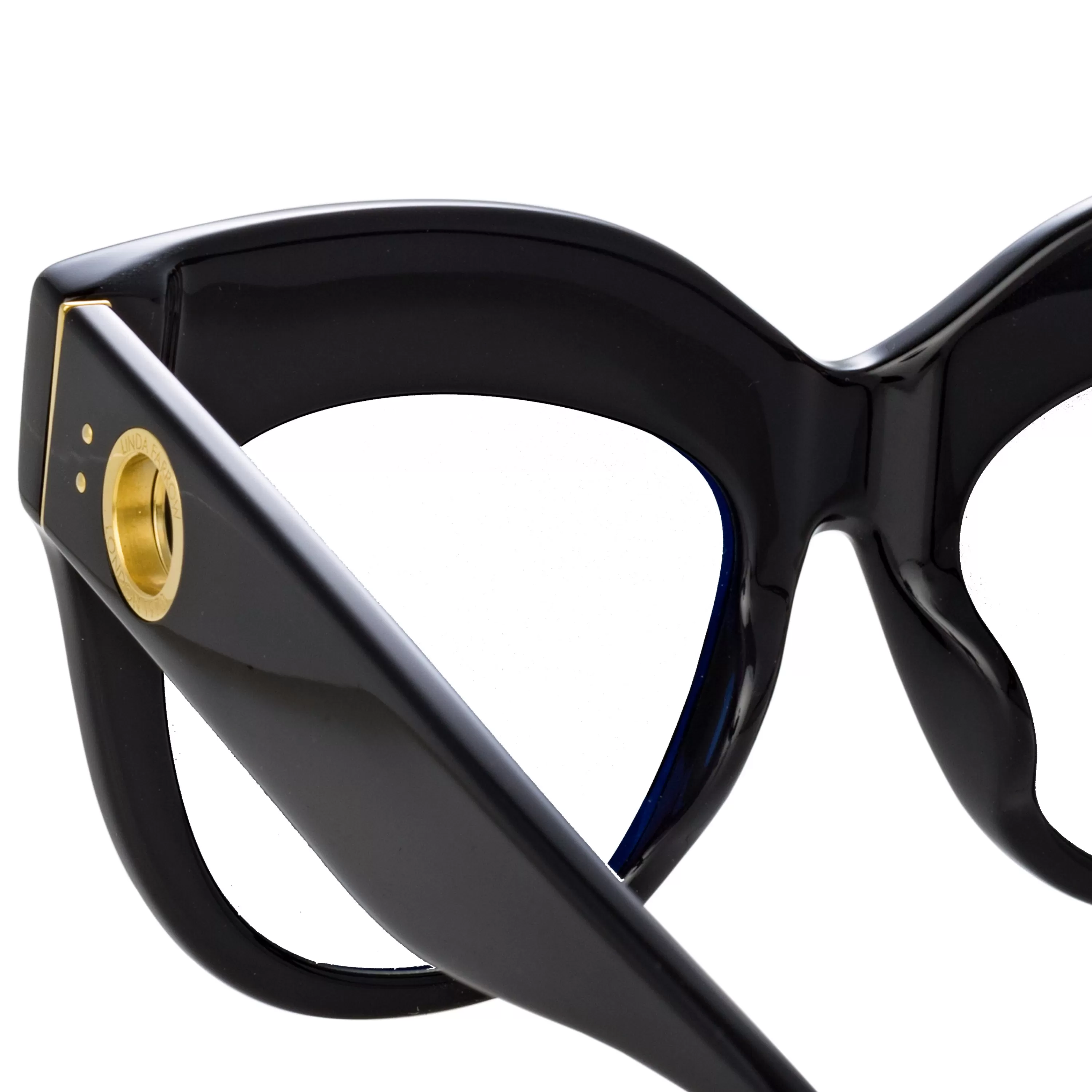 LINDA FARROW (U.K.) The Dunaway | Oversized Optical Frame in Black (C14)