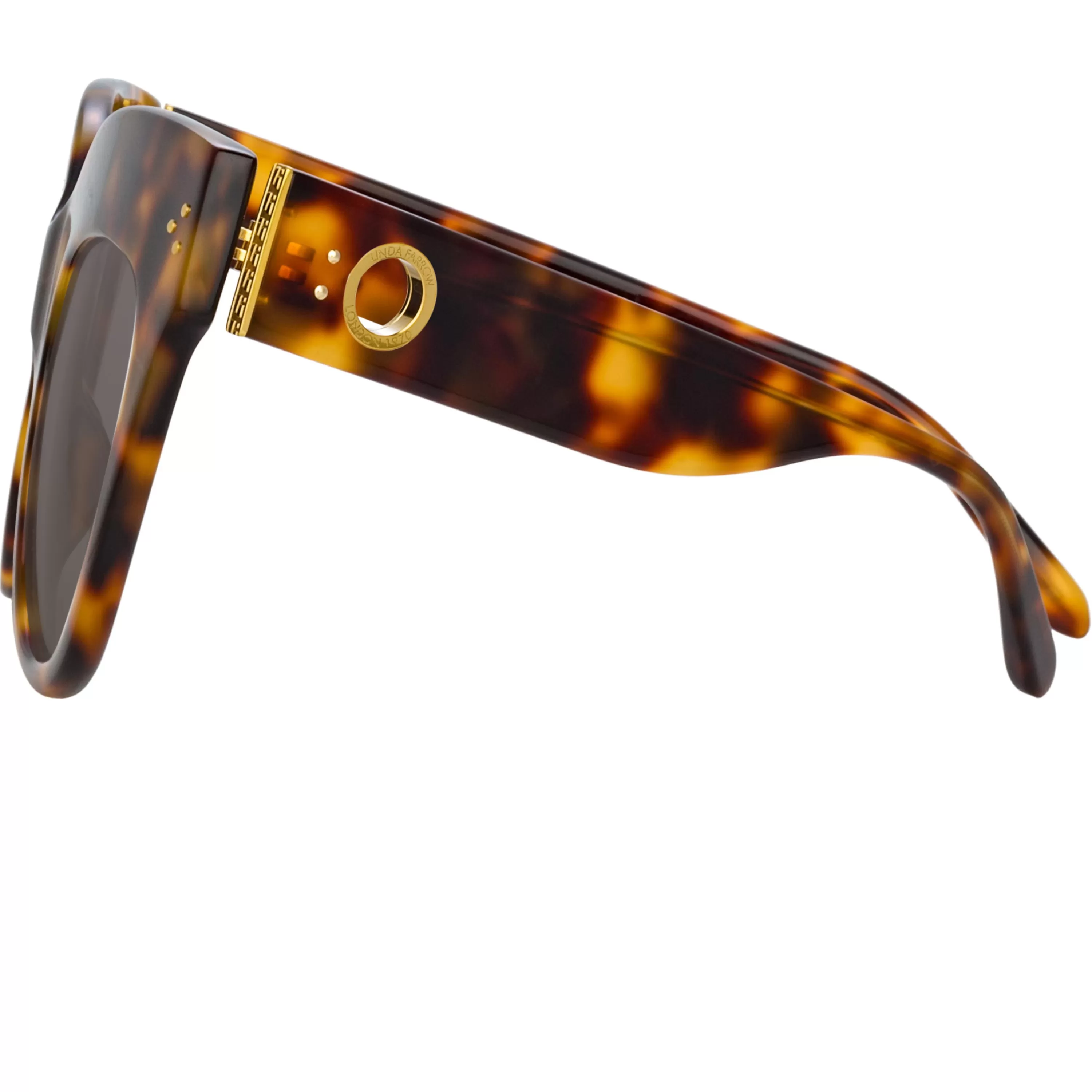 LINDA FARROW (U.K.) The Dunaway | Oversized Sunglasses in Tortoiseshell Frame (C2)