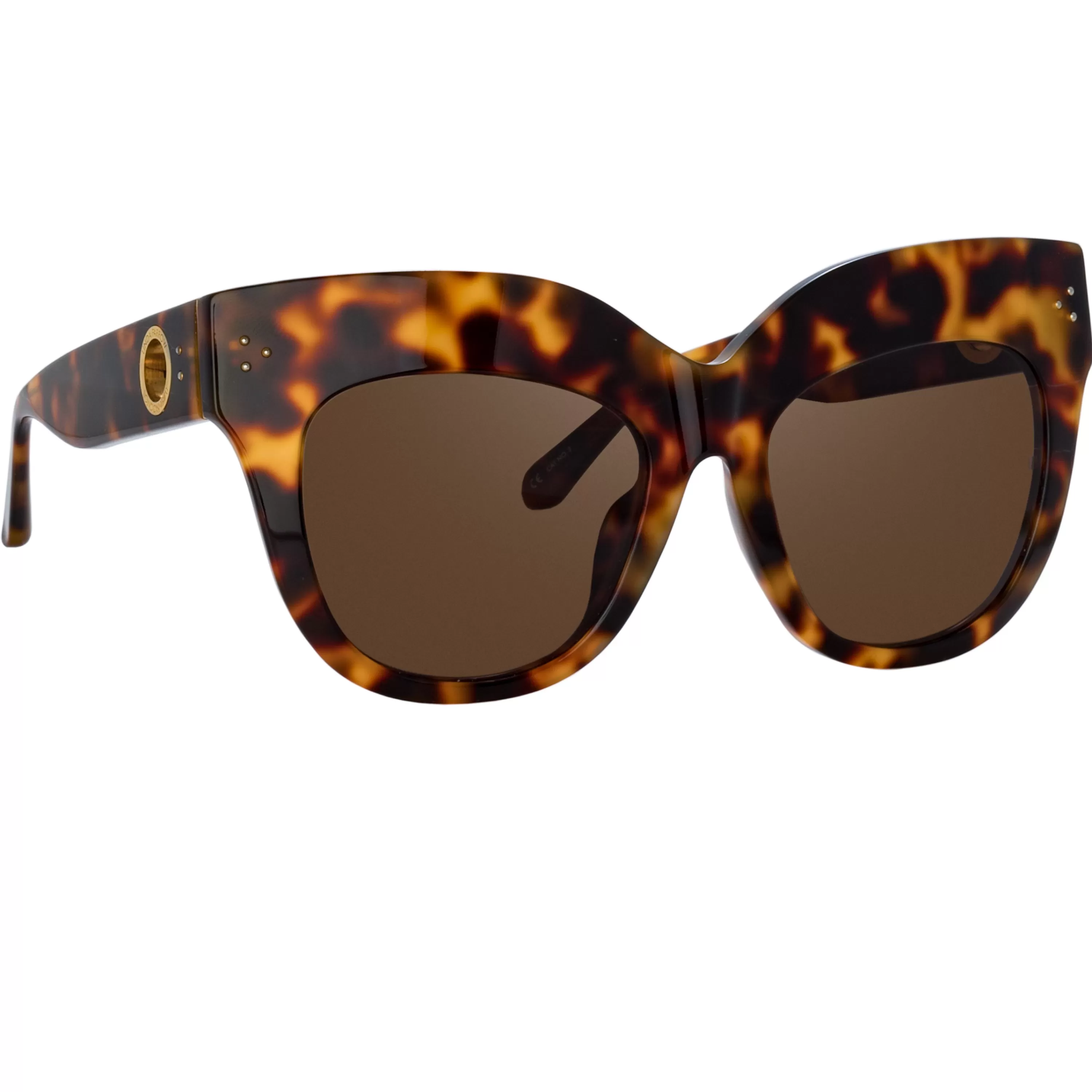 LINDA FARROW (U.K.) The Dunaway | Oversized Sunglasses in Tortoiseshell Frame (C2)