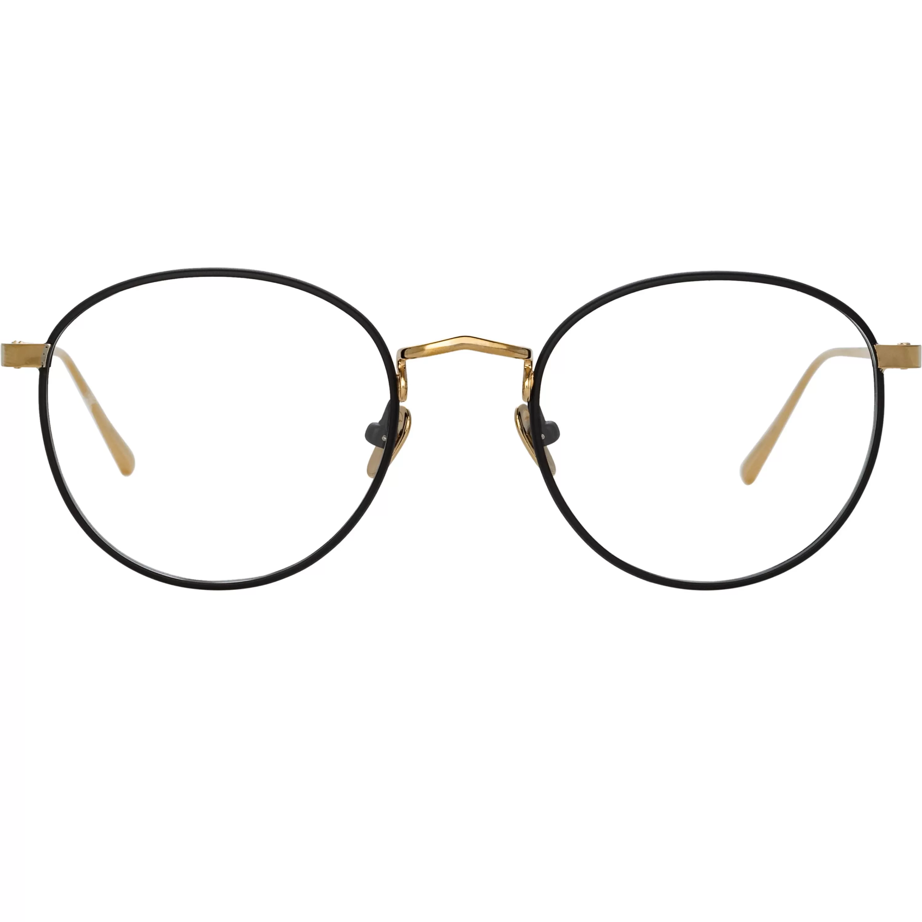 Women LINDA FARROW UK The Harrison | Oval Optical Frame in Black and Light Gold (C3)