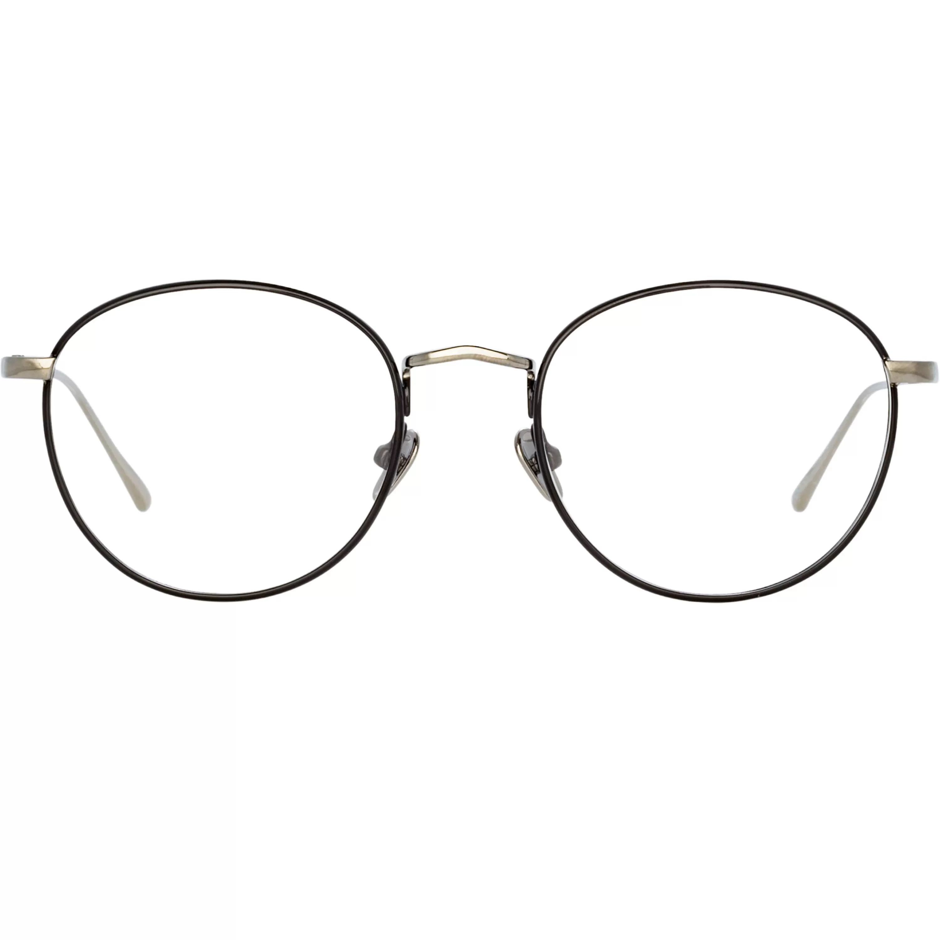 Women LINDA FARROW UK The Harrison | Oval Optical Frame in Black and White Gold (C2)