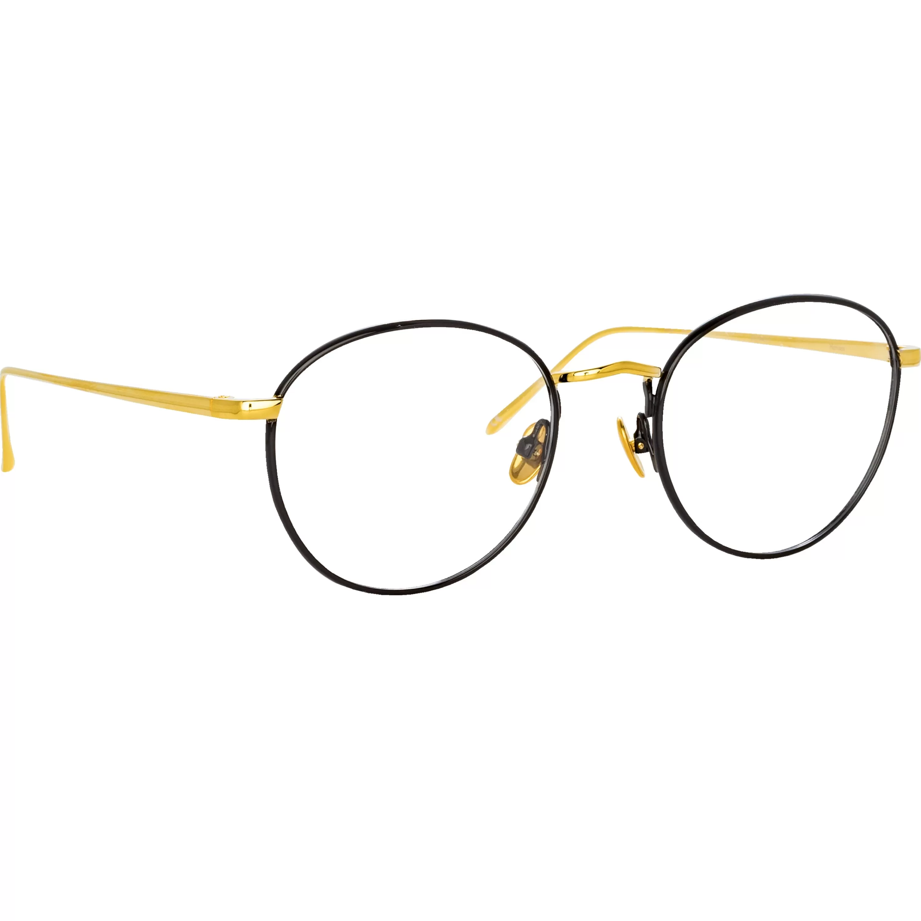 Women LINDA FARROW UK The Harrison | Oval Optical Frame in Black and Yellow Gold