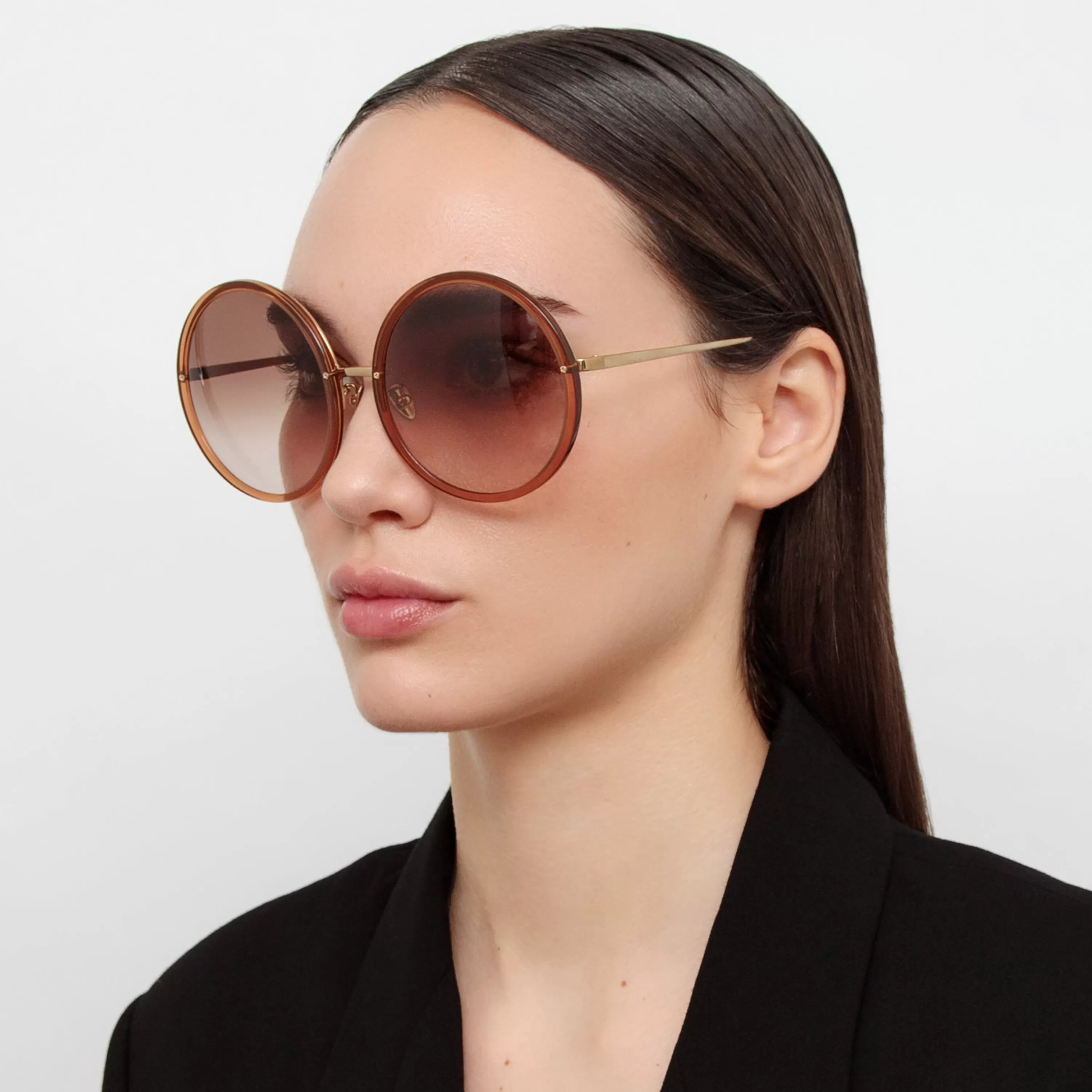 Linda Farrow The Kew | Oversized Sunglasses in Brown Frame (C34)
