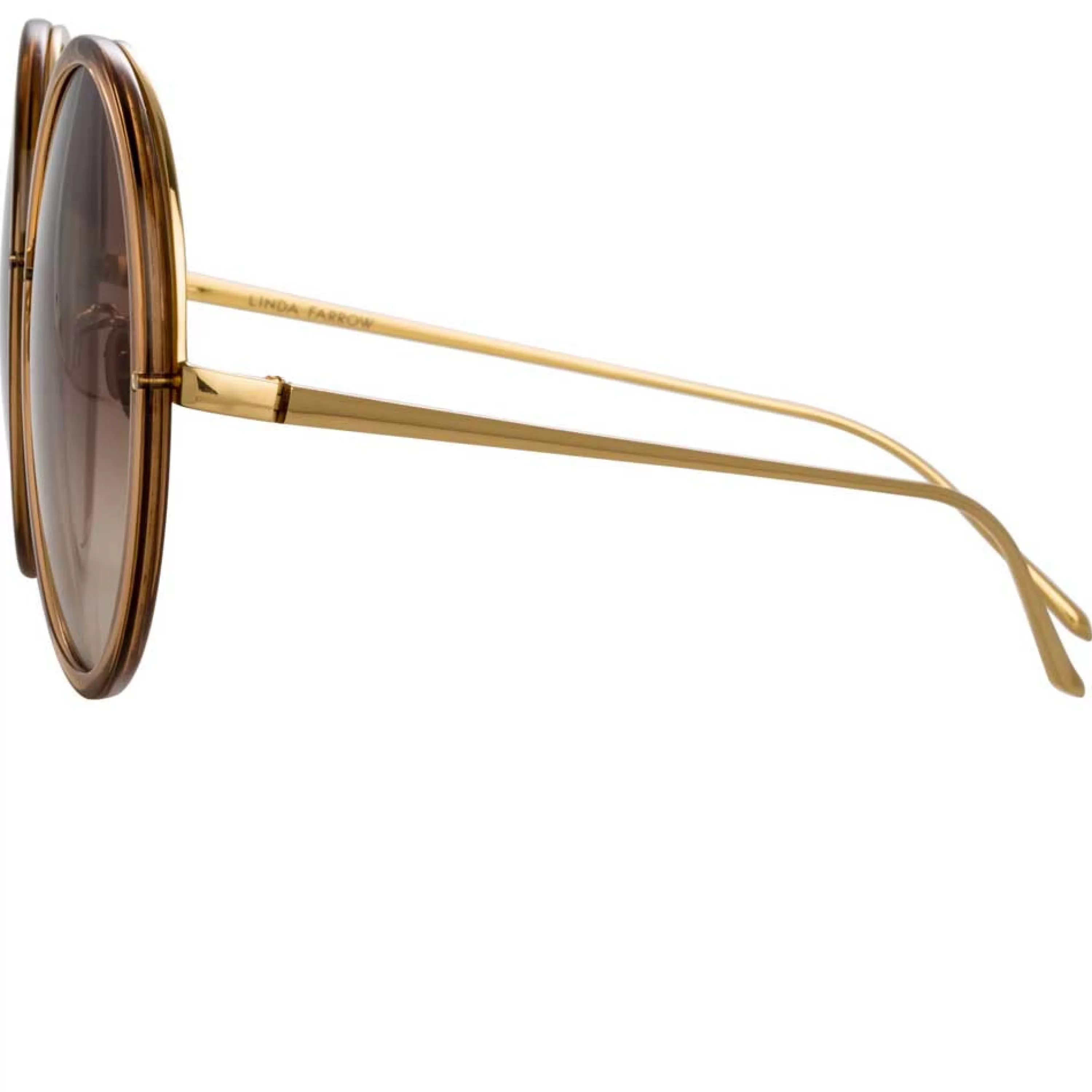Linda Farrow The Kew | Oversized Sunglasses in Brown Frame (C34)