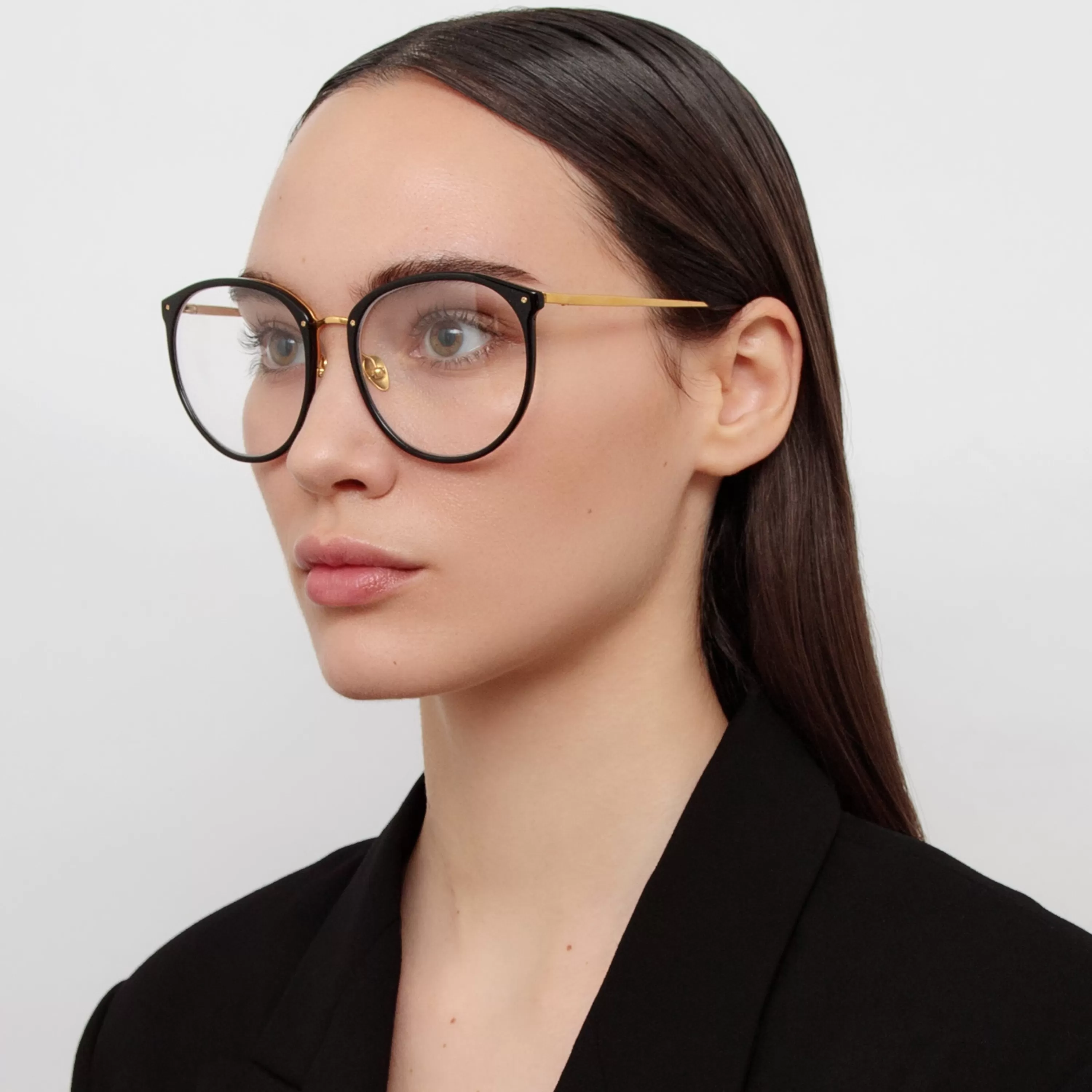 Women Linda Farrow The Kings | Oversized Optical Frame in Black (C33)